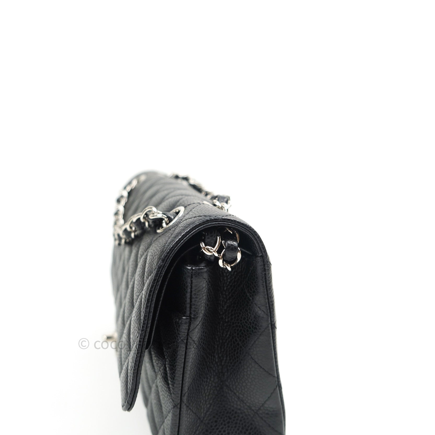 Chanel Classic Medium Double Flap Bag Black Caviar Leather with Silver Hardware - Luxury Handbag for Women, Perfect for Work, Evening Events & Special Occasions