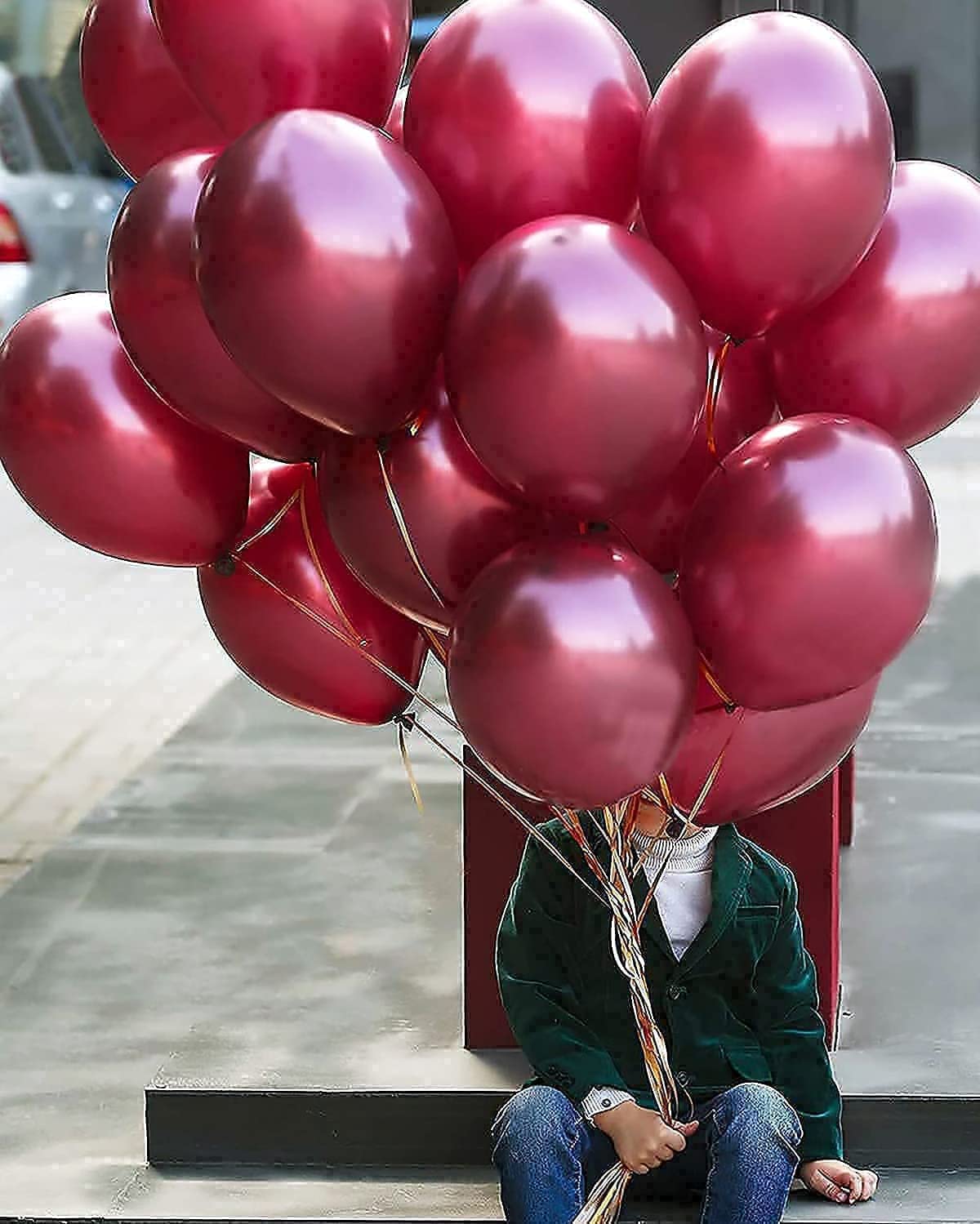 2025 Graduation Party Decorations - Maroon, Black, Burgundy & Silver Balloons (30Pcs) for Graduation, Birthday & Wedding Celebrations - Perfect for Graduation Ceremonies, Party Backdrops and Photo Booths