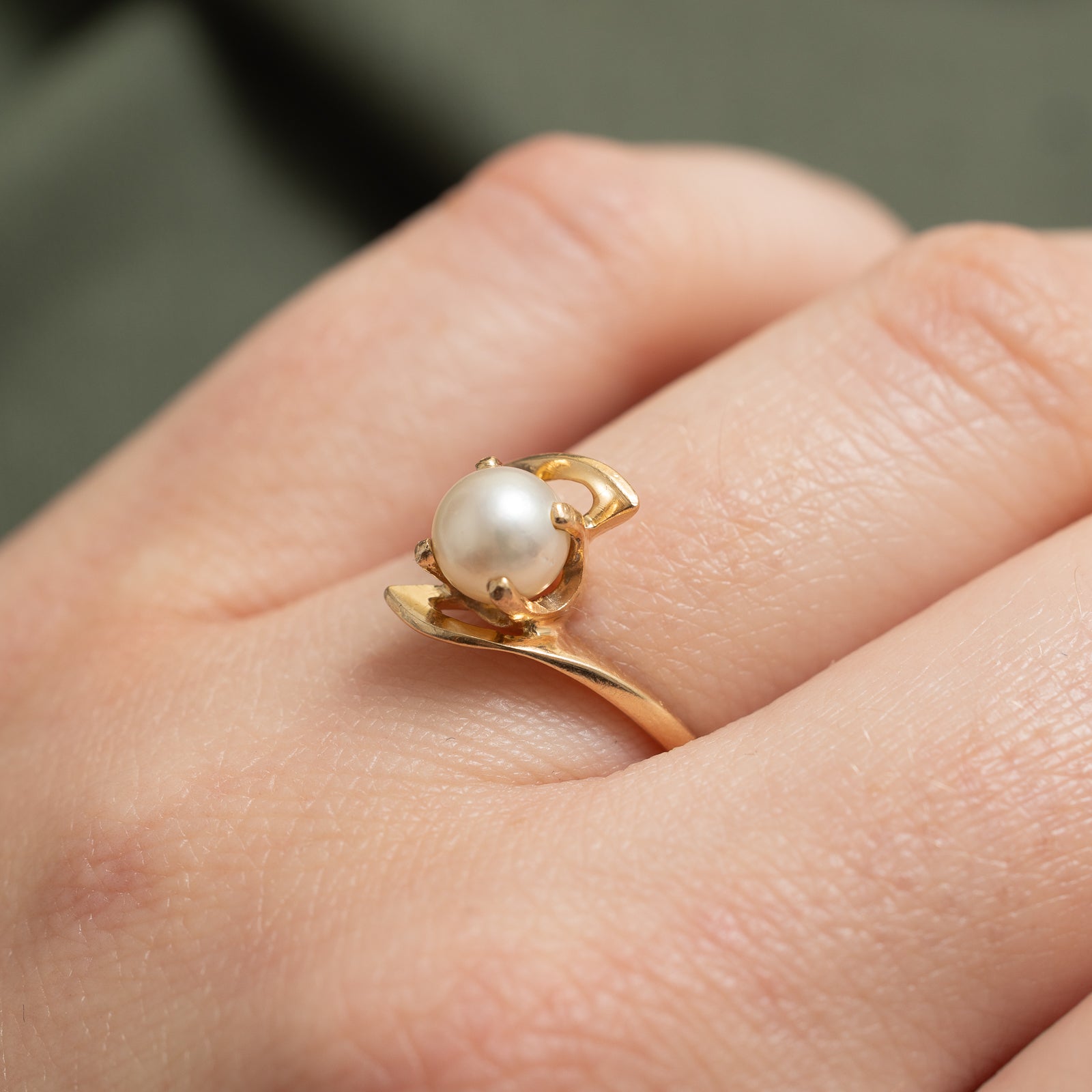 Pearl Bypass Ring - 5.70mm Size 6 | Elegant Stackable Ring for Women | Perfect for Weddings, Anniversaries & Everyday Wear