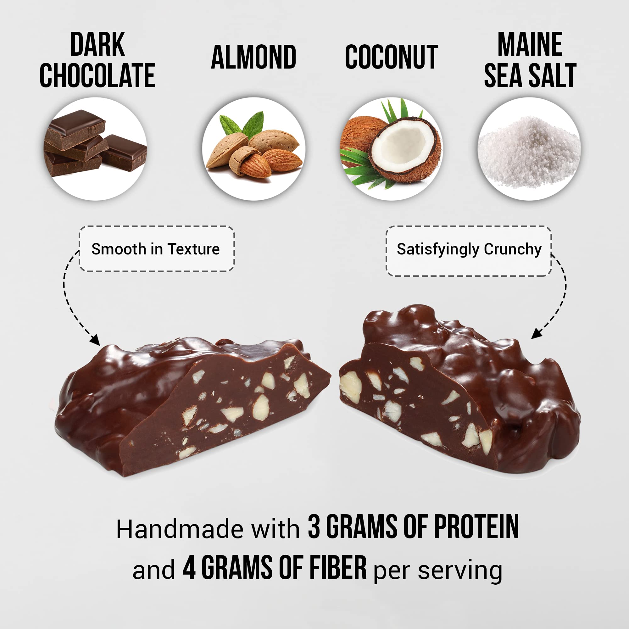 Bixby 6-Pack Dark Chocolate Covered Almonds & Coconut Clusters | Kosher, Non-GMO, Gluten-Free Snacks | Resealable 4oz Bags for On-the-Go | Healthy Chocolate Nut Mix | Perfect for Office Snacks, Travel & Gift Giving
