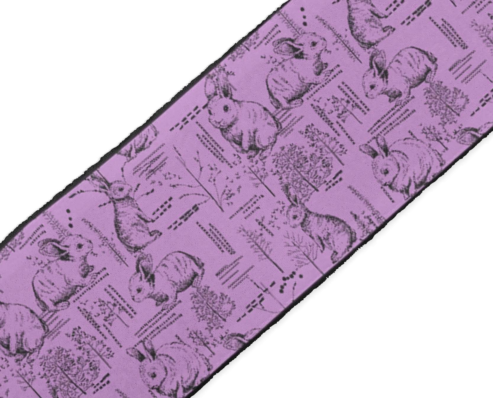 Purple Leaves & Rabbit Animal Printed Dupion Fabric Ribbon Trim - 9 Yards, 4 Inches Wide for Crafts, Sewing, DIY Accessories | Perfect for Dressmaking, Gift Wrapping, and Home Decor Projects