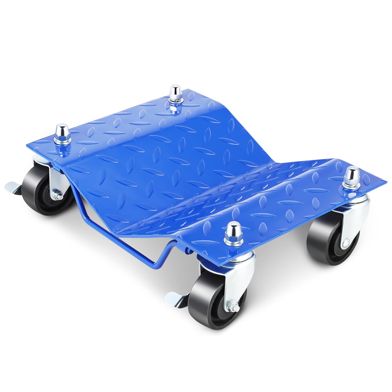 DNA MOTORING 4-Pack Heavy Duty Wheel Dolly Set - 6000 lbs Capacity Car Tire Dollies for Vehicle Moving & Repair - Blue (TOOLS-00299) - Perfect for Garage, Auto Shop & DIY Car Maintenance