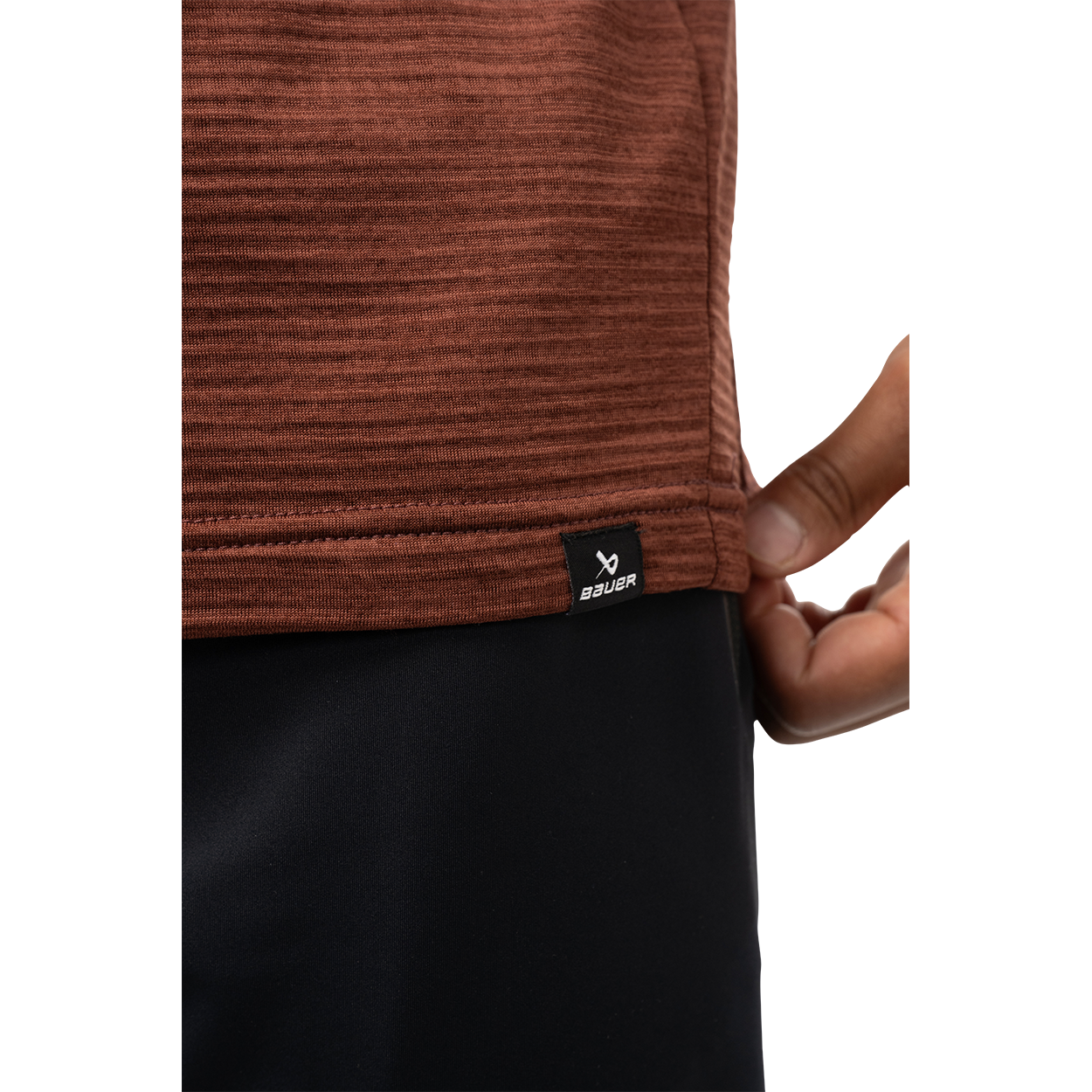 Bauer FLC Textured Half Zip Senior Hockey Pullover - Warm & Breathable Performance Wear for Ice Hockey Training & Outdoor Sports