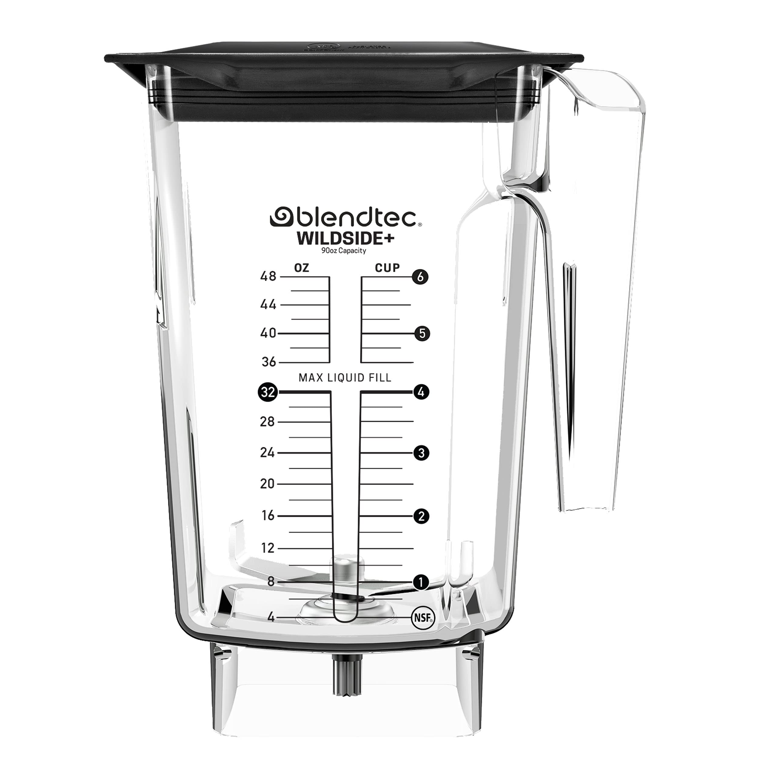 Blendtec 90 oz WildSide Commercial Grade Blender Jar - 5-Sided Design Replacement Pitcher for Blendtec Blenders - 36 oz Blending Capacity - Clear BPA-Free Container - Perfect for Smoothies, Soups & Nut Butters