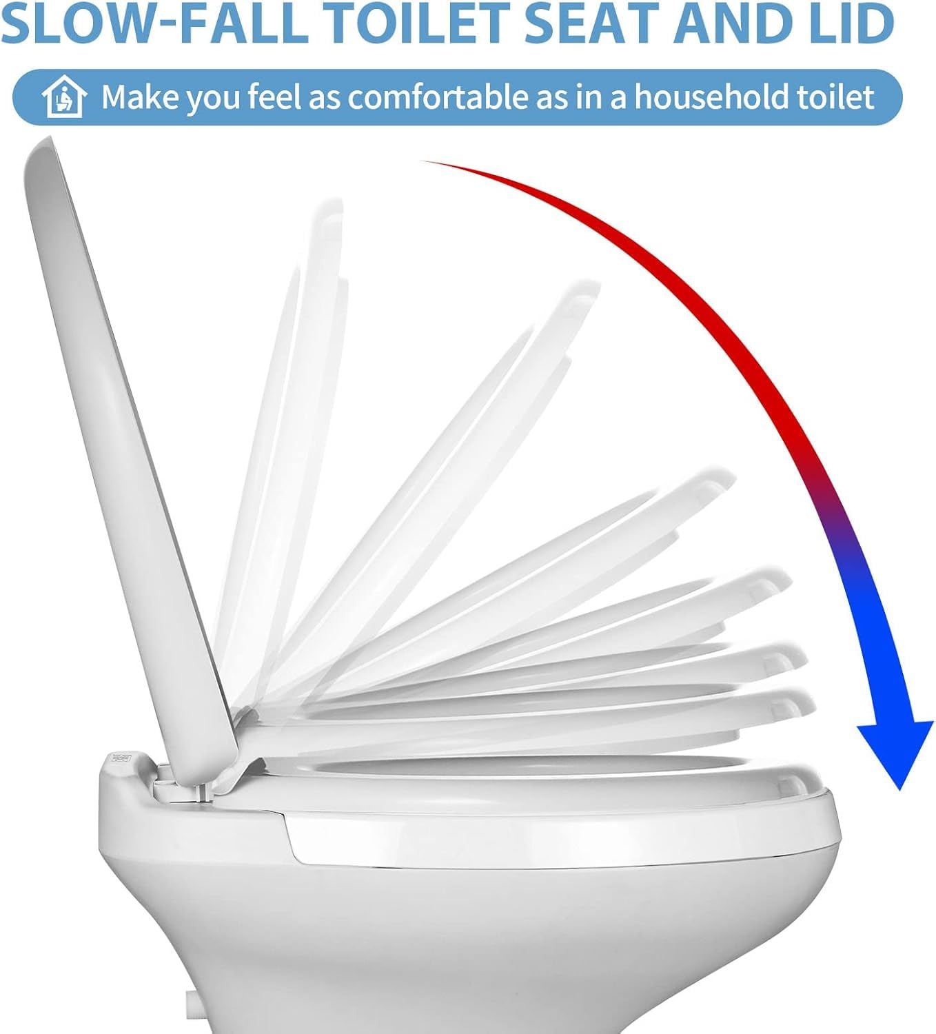 YITAHOME RV Toilet with Foot Pedal Flush - Low Profile Gravity Camper Toilet for Motorhome, Caravan & Travel Trailers - Compact & Lightweight Design - Ideal for Road Trips & Outdoor Adventures - White