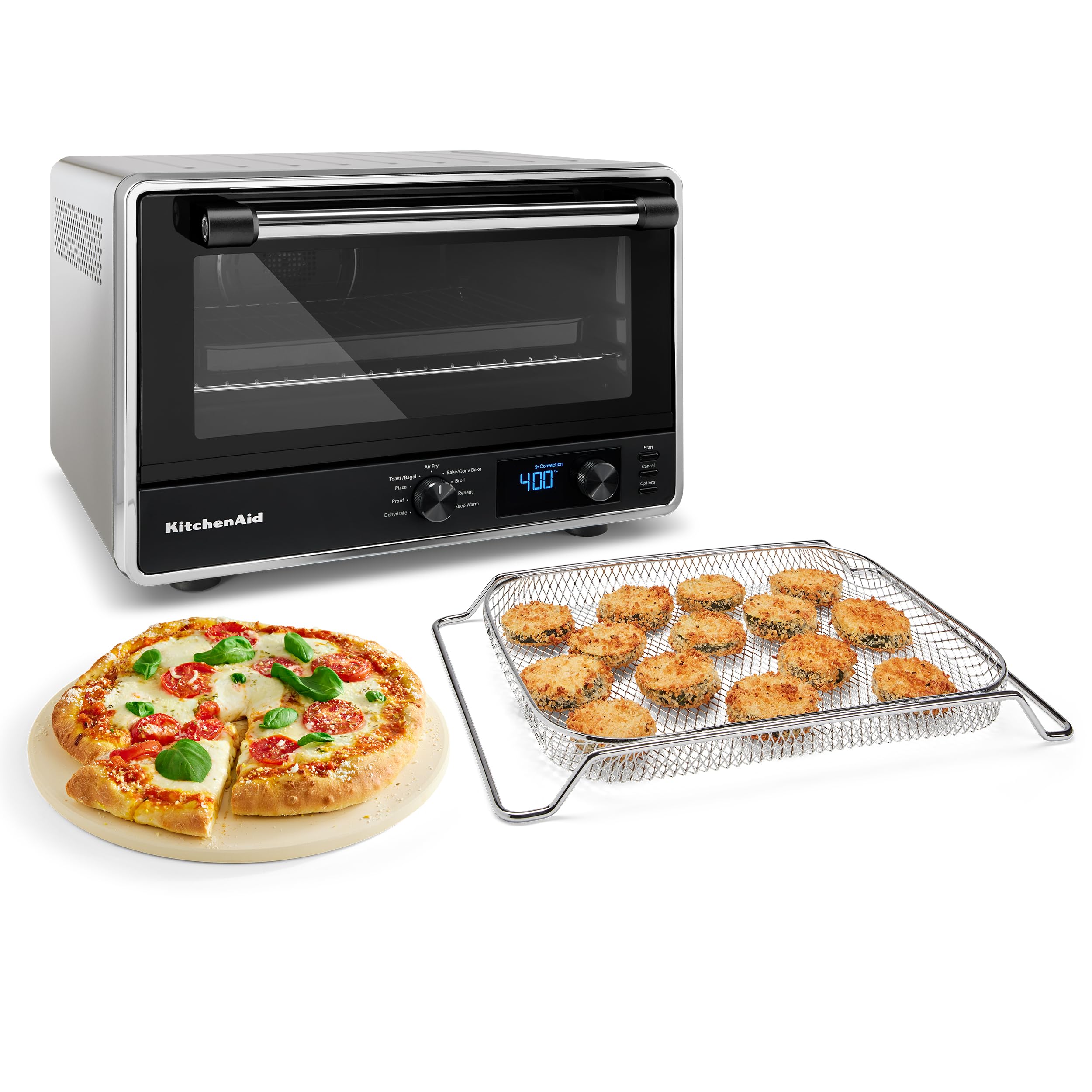 KitchenAid KCO128CU Digital Countertop Oven with Air Fry, Convection Bake & Pizza Stone - 12