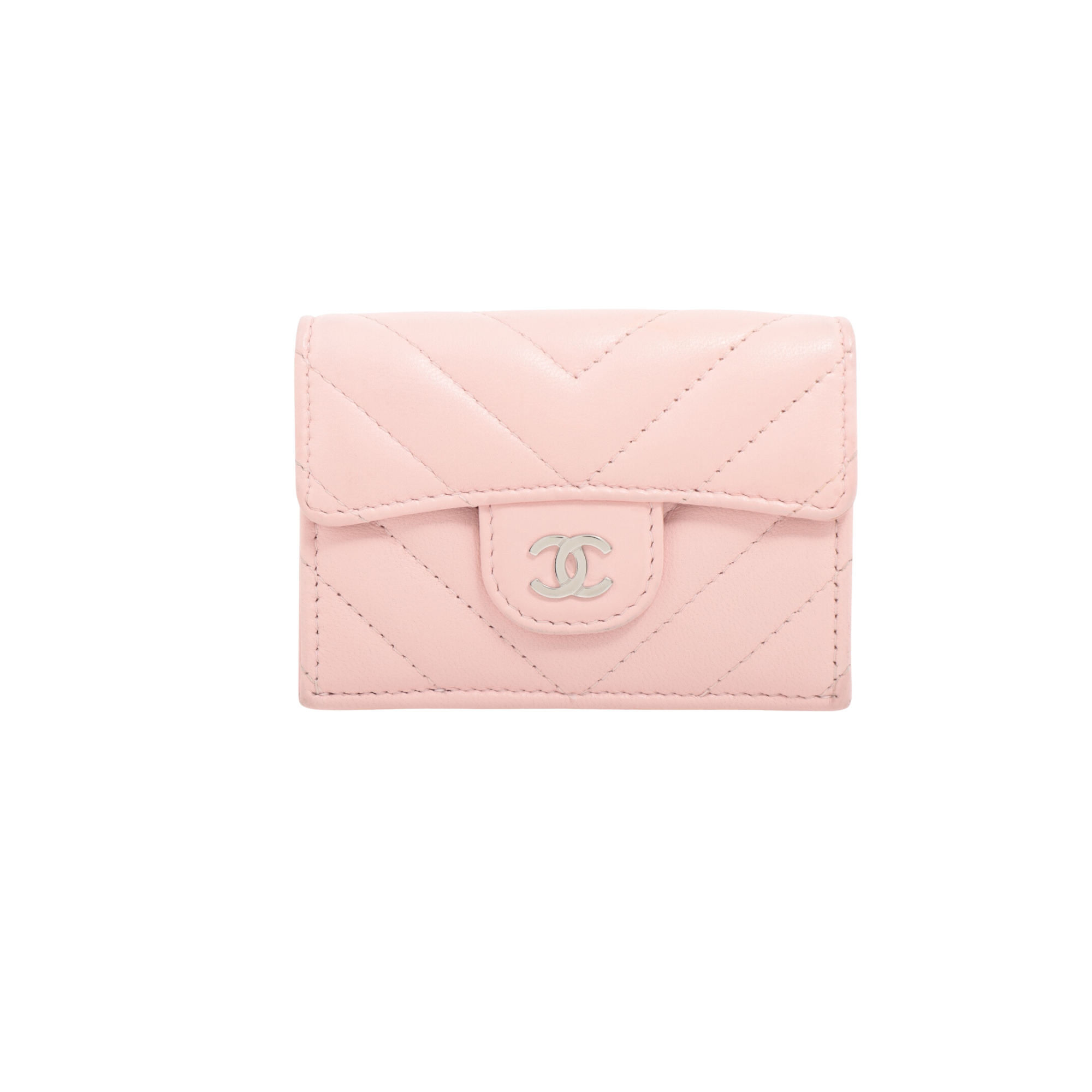 Chanel Chevron Compact Wallet in Light Pink | Luxury Designer Wallet for Women | Perfect for Everyday Use & Special Occasions