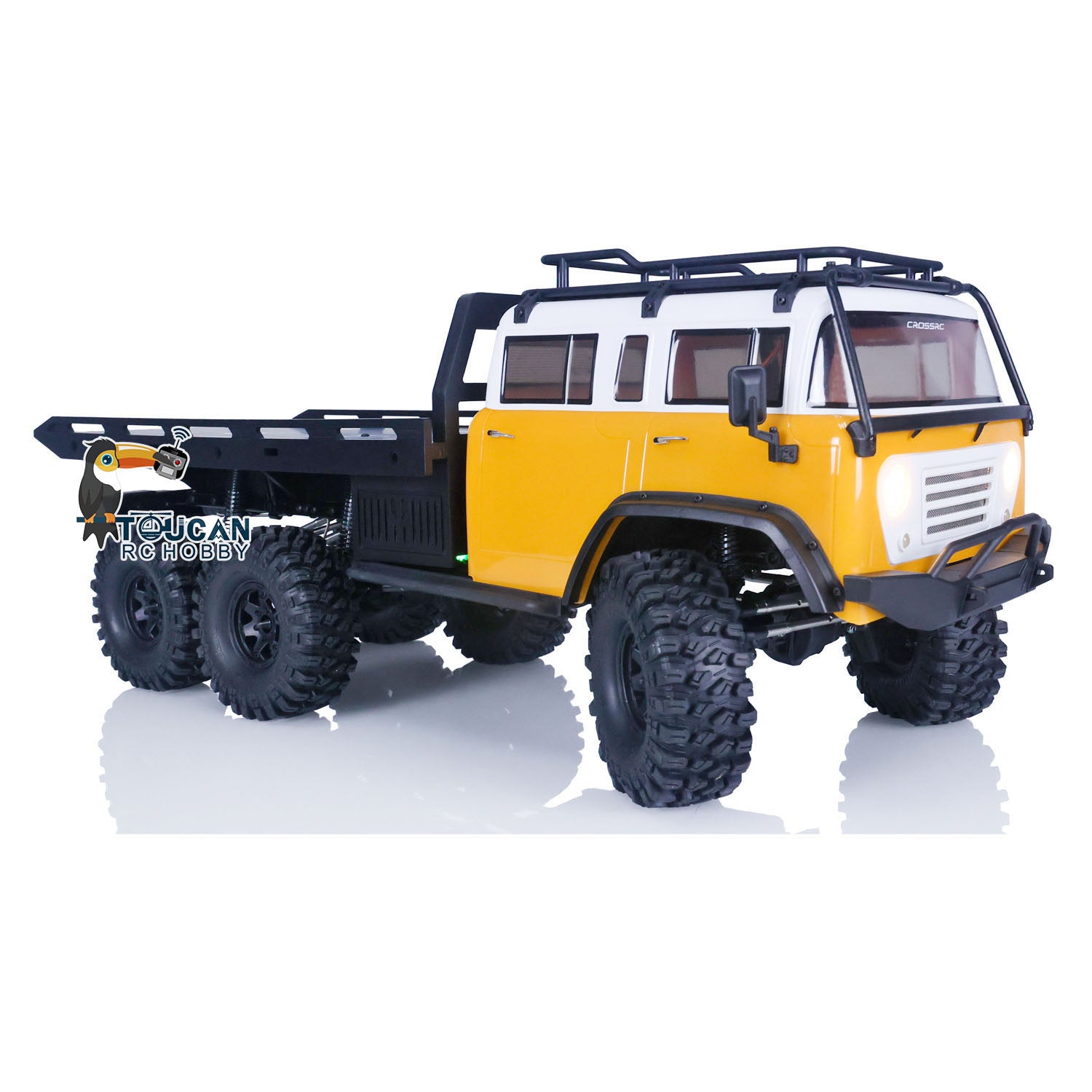 CrossRC 1/10 JT6 6WD 6X6 RC Rock Crawler Truck - 2.4GHz Remote Control Off-Road Vehicle with PNP ESC, Motor, Servo & LED Lights (US Stock) - Perfect for Trail Crawling, Off-Road Adventures and DIY RC Enthusiasts