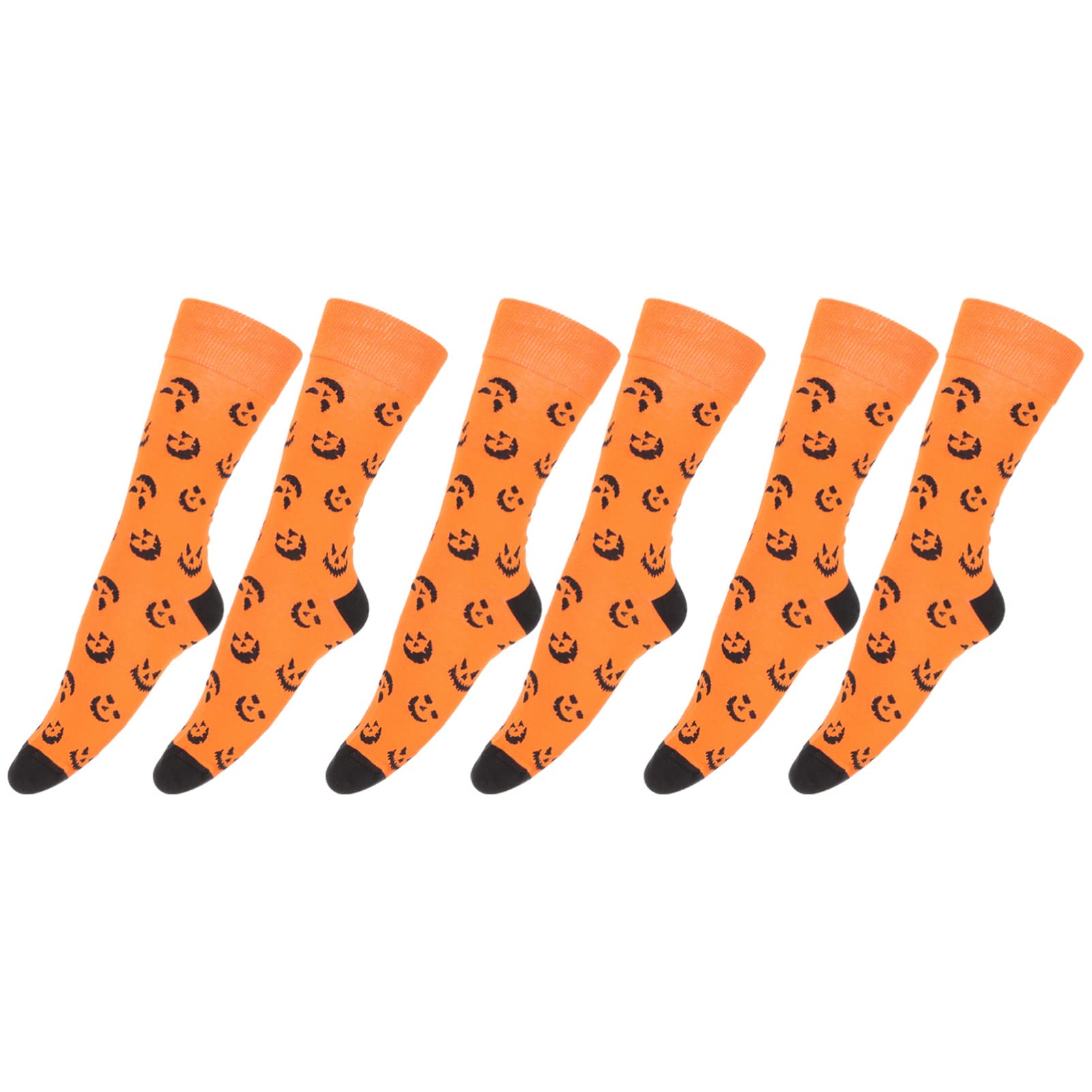 BESPORTBLE Halloween Socks for Men & Women - 3 Pairs Cartoon Pumpkin Design Comfortable Decorative Socks for Halloween Party, Cosplay, and Festive Accessories