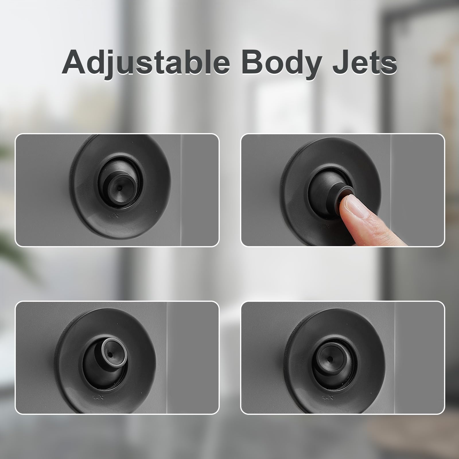 BWE Stainless Steel Shower Panel Tower System - 3-in-1 Multi-Function Shower Panel with Rainfall Shower Head, Body Jets & Handheld Spray - Wall Mount Matte Black Shower Column for Spa-Like Bathroom Experience