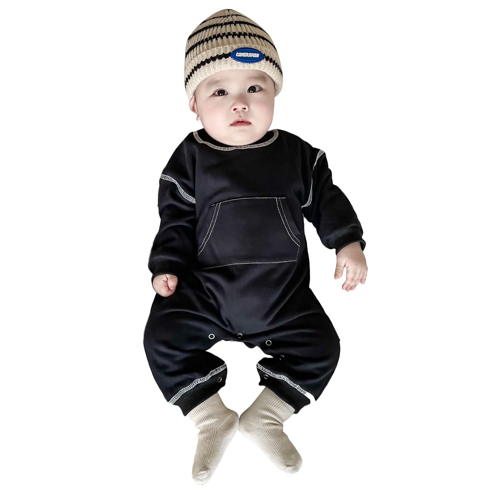 Toddler Baby Girls Boys Autumn Long Sleeve Romper Jumpsuit - Soft Cotton Playwear for Infants 0-24 Months | Perfect for Fall Playdates, Daycare & Family Photos