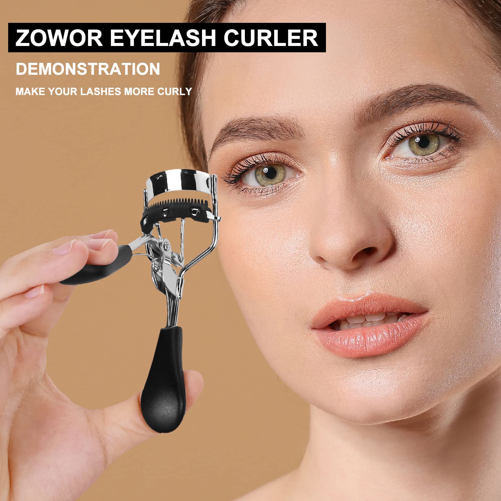 Best Eyelash Curler for All Eye Shapes - Curved Lash Curler with Comb, Natural Long-Lasting Eyelash Curling Tool for Women (Black) | Perfect for Daily Makeup, Bridal Looks & Professional Salon Use