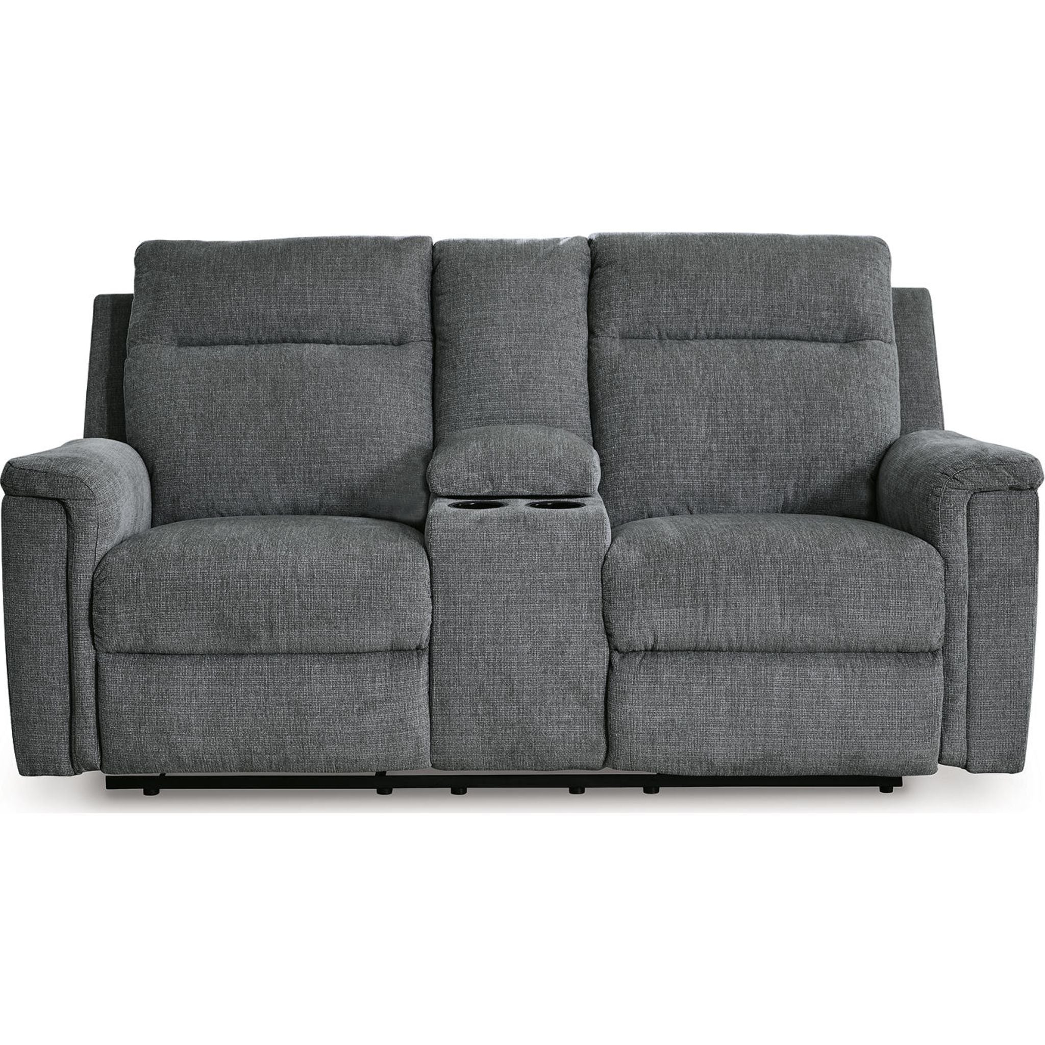 Barnsana Power Reclining Loveseat with Console - Modern Electric Recliner Sofa for Living Room, Home Theater & Family Room - Comfortable Dual Motor Couches with USB Charging & Cup Holders