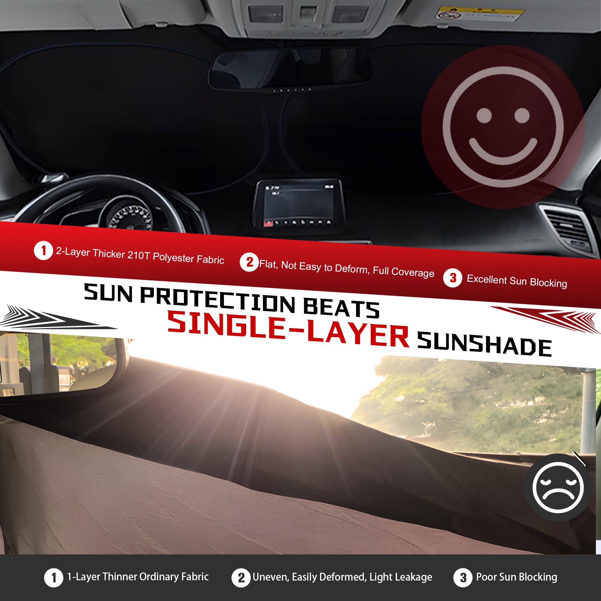 **Custom Fit Windshield Sun Shade for Honda Accord Sedan 2018-2025 | Foldable Car Sunshade Blocks 99% UV Rays & Heat | Automotive Interior Protector for Parking & Outdoor Use**