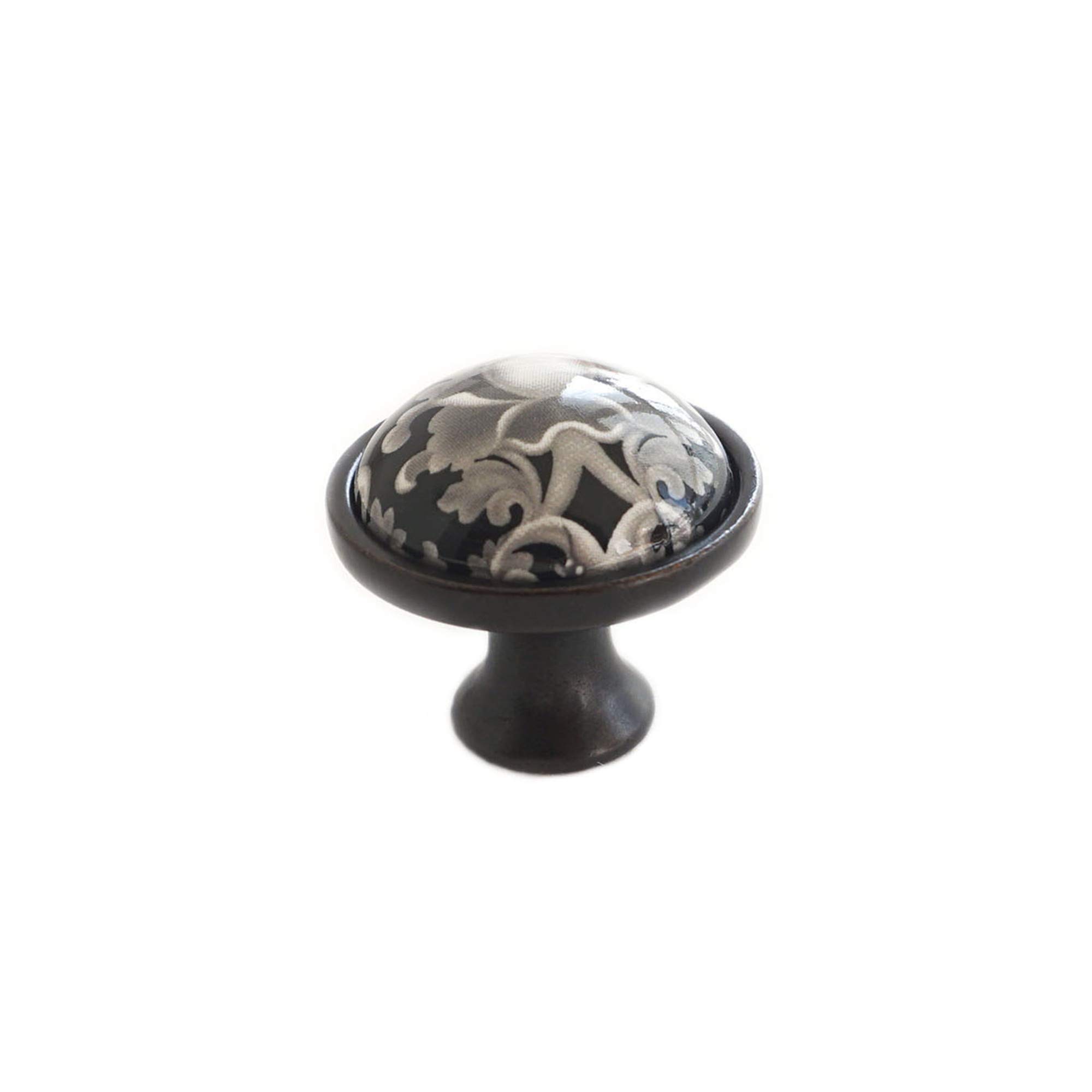 LBFEEL 4 Pack Black and White Ceramic Drawer Knobs - Rustic Dresser Pull Handles for Kitchen Cabinets, Furniture Hardware (Single Hole, 4-Pack) - Perfect for Farmhouse Style Kitchens, Bathroom Vanities & Vintage Furniture Upgrades