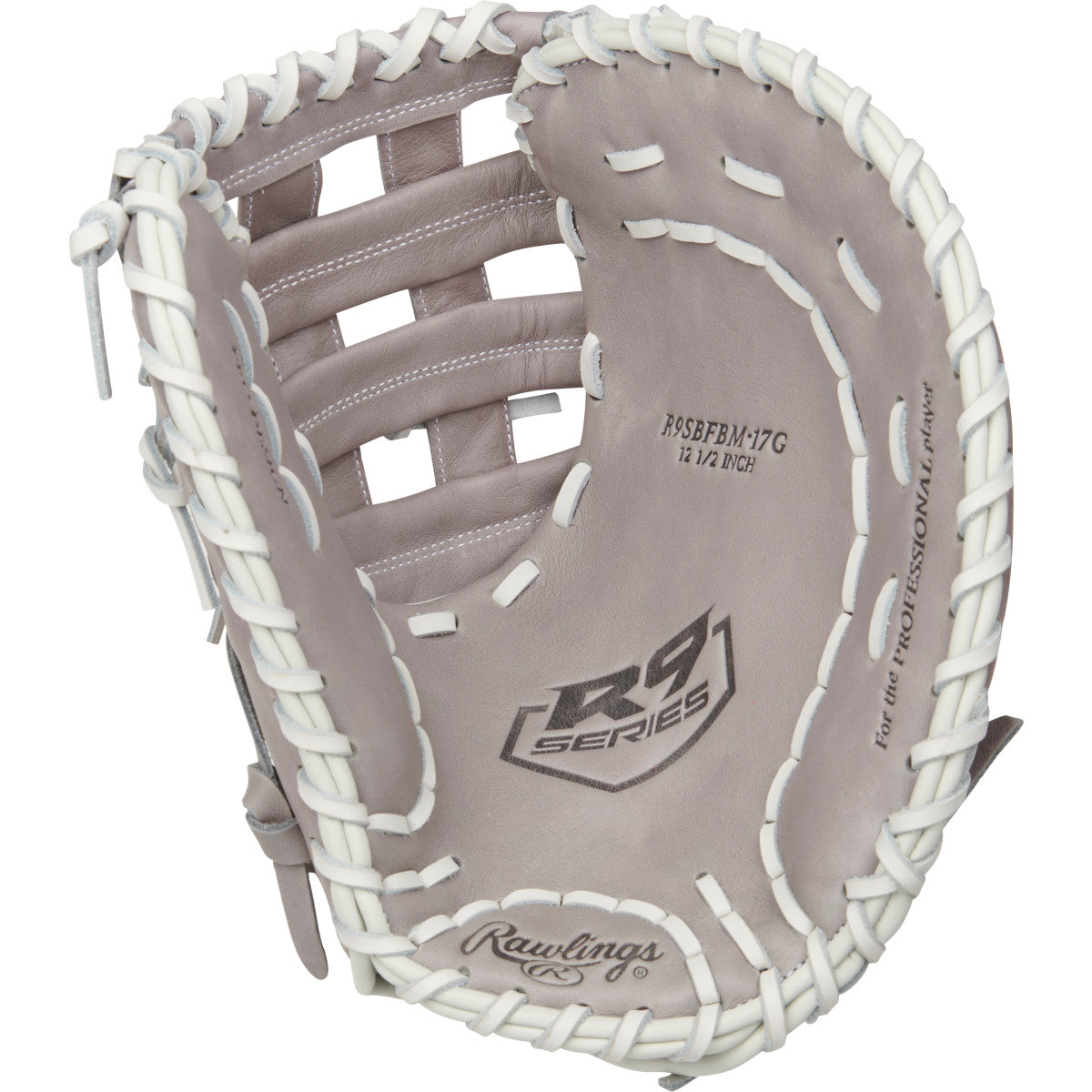 Rawlings R9 Series 12.5 Inch First Base Fastpitch Softball Glove - Left Hand Throw (R9SBFBM 17G) for Baseball & Fastpitch Games, Training & Practice