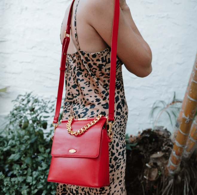 Mona Apple Leather Crossbody Bag for Women - Lipstick Red Handbag | Stylish & Durable Purse for Everyday Use, Travel & Date Night