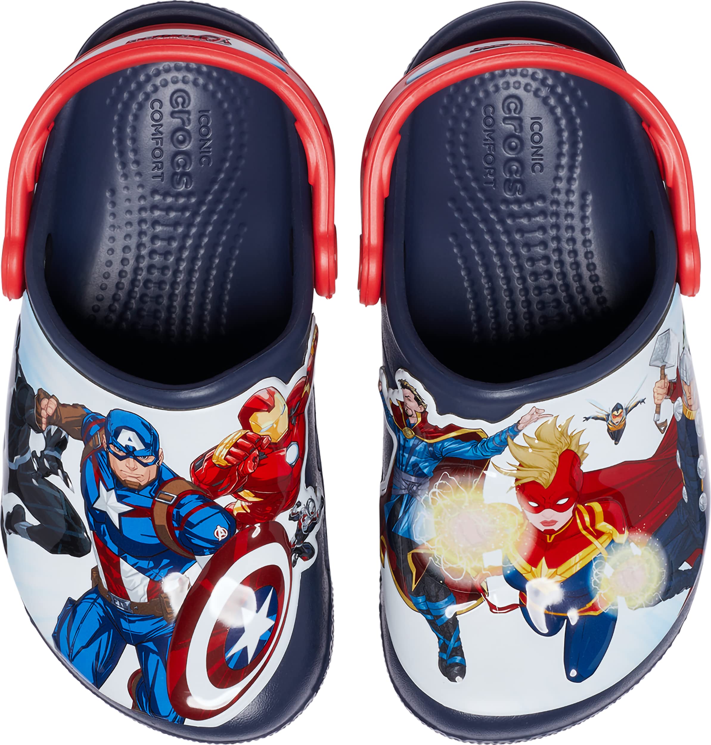 Crocs Unisex-Child Fun Lab Avengers Patch Clog | Lightweight Comfortable Kids Shoes | Perfect for School, Playground & Outdoor Activities