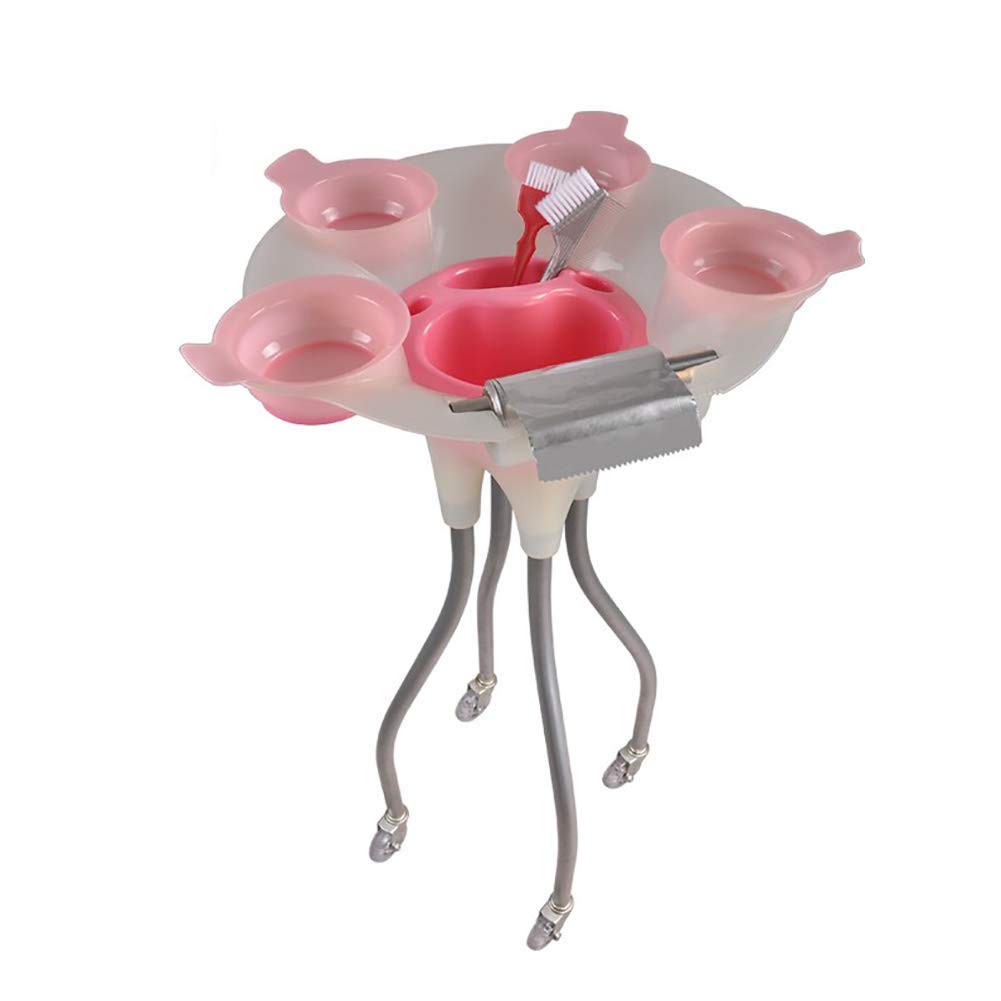 MERTNK Mobile Beauty Salon Cart with Wheels - Rolling Hair Styling Trolley for Barber Shop & Home Use - Includes Dye Bowl Holder, Hairpin Oil Bracket & Hot Dyeing Tools (Pink, 50x102cm) - Perfect for Salon Styling, Home Hair Care & Professional Hair Coloring Services