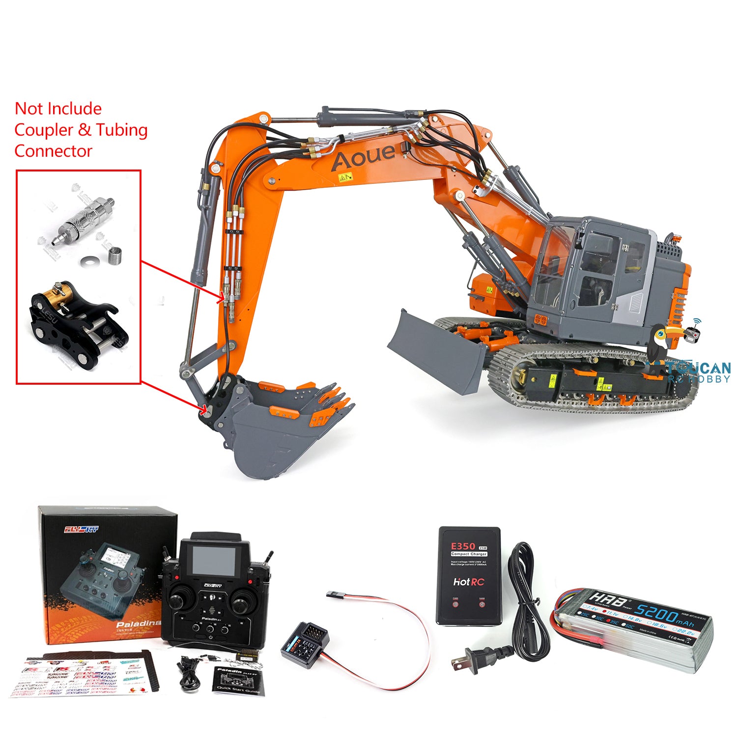 LESU 1/14 Scale Metal Hydraulic RC Excavator with 3-Section Ripper Bucket - Remote Control Construction Toy for Digging, Tree Removal & Compacting - Perfect for Kids & Adults Outdoor Play, Construction Simulation & DIY Projects
