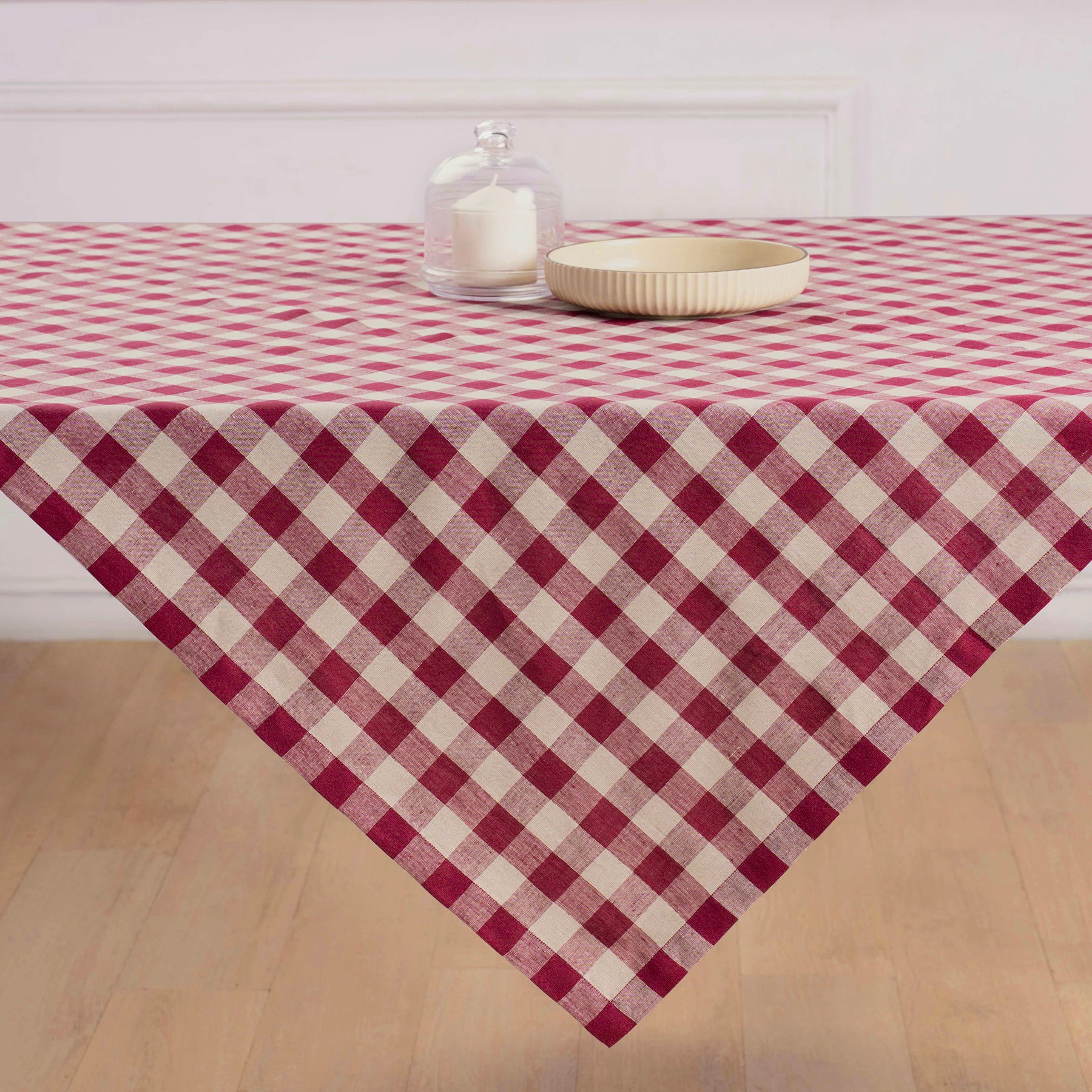 Morgan Check Table Throw - Classic Plaid Tablecloth for Dining Room, Kitchen, and Outdoor Picnics | Durable & Stylish Home Decor for Parties & Gatherings