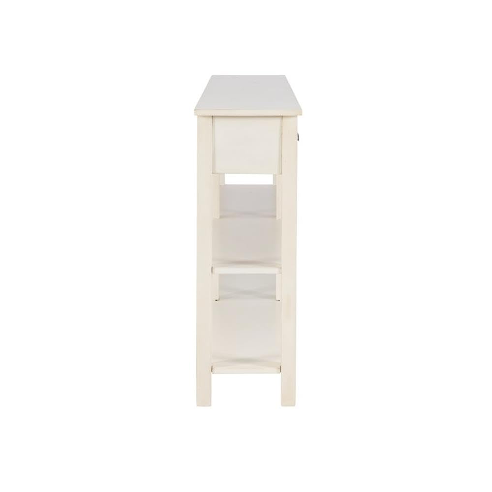 Pemberly Row Transitional Cream Birch Wood Console Table - Elegant Entryway Furniture for Hallway, Living Room & Foyer Decor