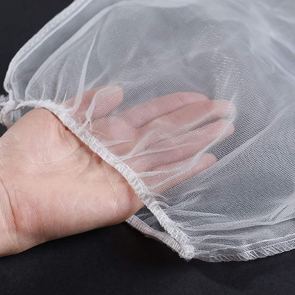 5 Pcs 5 Gallon Paint Strainer Bags - Fine Mesh Filter Bags with Elastic Top for Hydroponics, Gardening & Painting - Reusable White Bucket Strainers for DIY Projects & Home Improvement