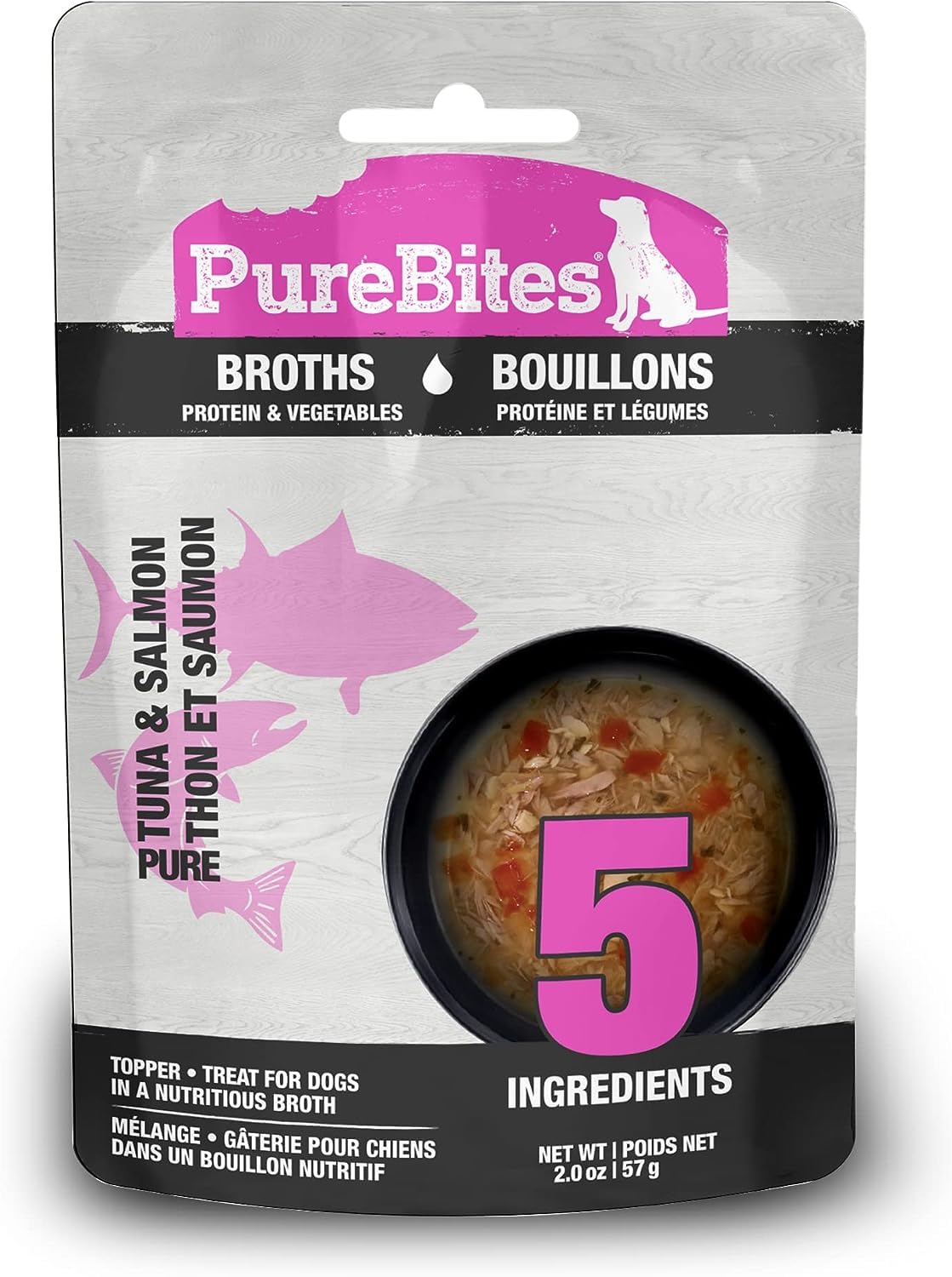 Aurora Grain-Free Dog Broth Variety Pack - 12 Pack (3 Chicken & Beef, 3 Chicken & Vegetables, 3 Tuna & Salmon, 3 Tuna & Vegetables) 2oz Each | Healthy Hydration for Dogs | Perfect for Travel, Training & Senior Dogs