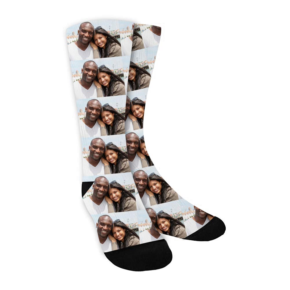 Custom Face Socks with Personalized Text - Funny Photo Printed Socks for Men & Women | Unique Gift for Birthdays, Christmas & Couples Matching