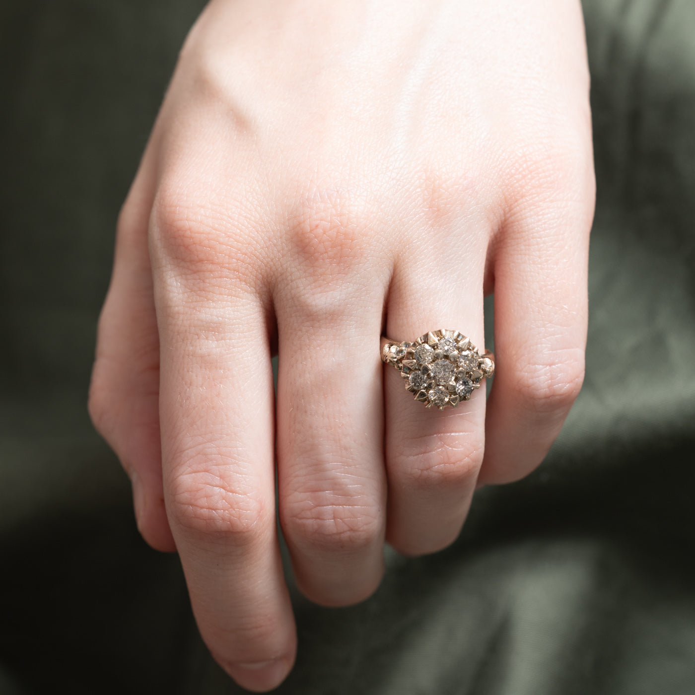 1.00ctw Diamond Cluster Cocktail Ring for Women - Size 6.25 | Elegant Statement Jewelry for Parties, Weddings & Special Occasions
