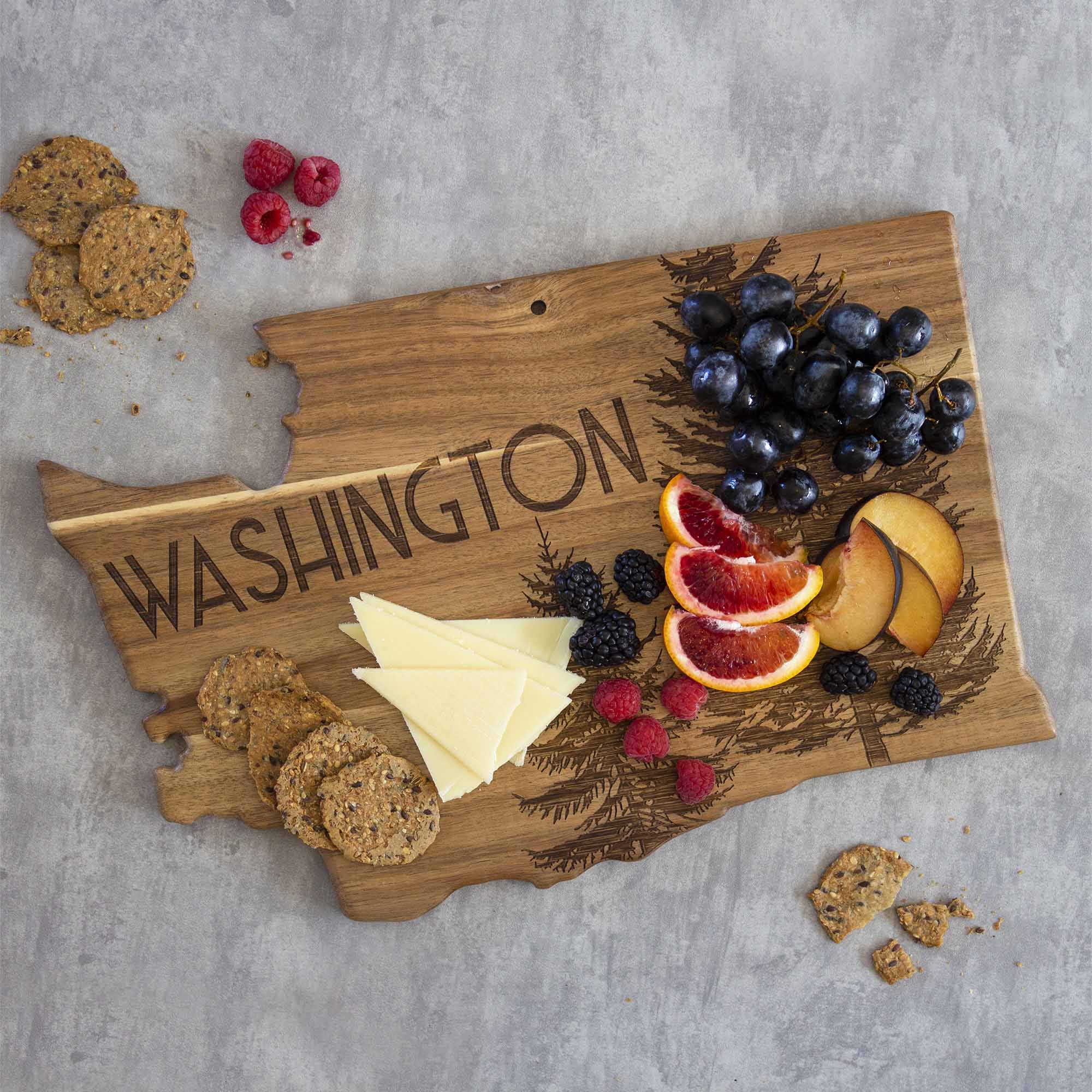 Premium Washington State Wood Cutting Board by Rock & Branch® - Durable Maple Wood Chopping Board for Kitchen, Cheese & Charcuterie Serving - Perfect for Home Chefs & Entertaining