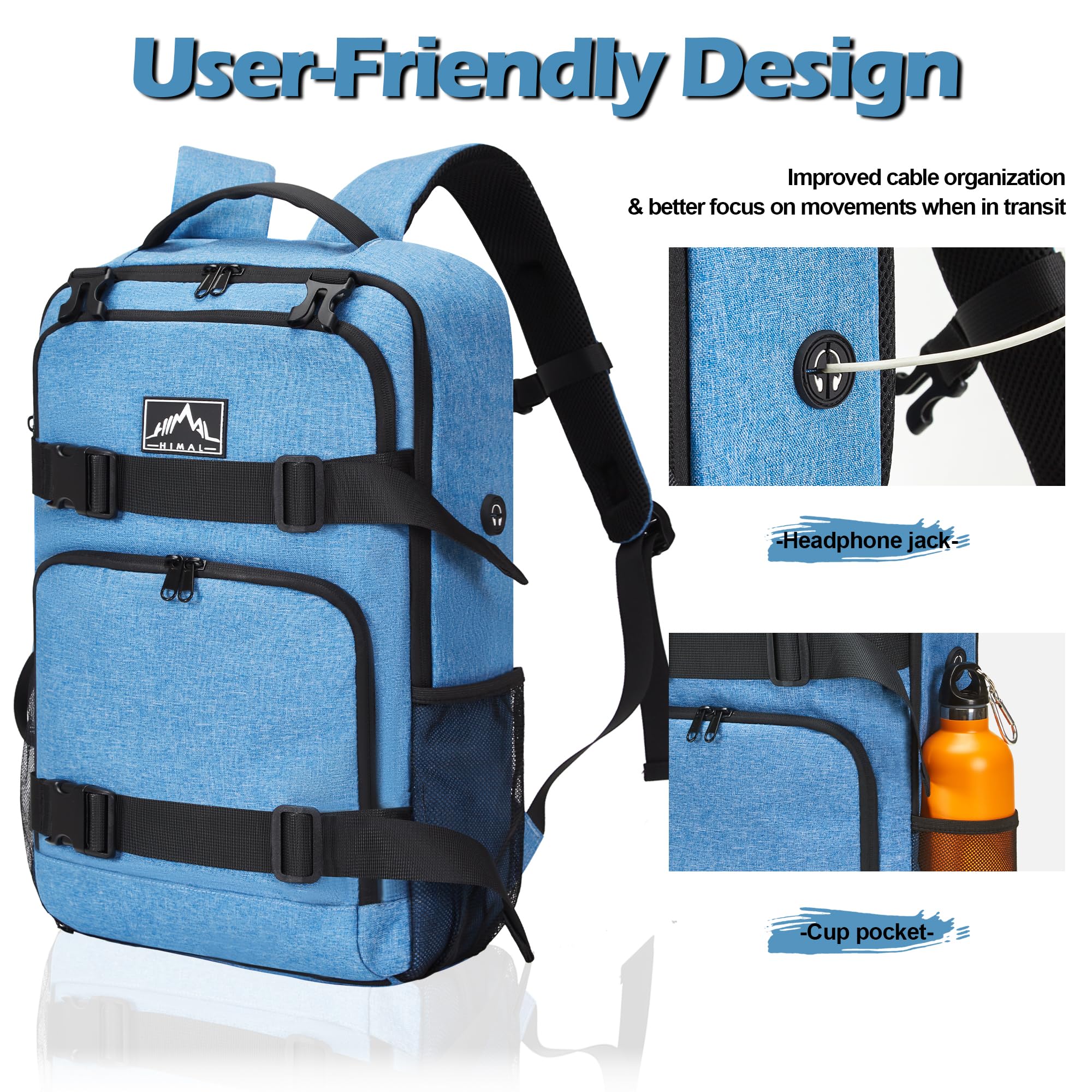 Skateboard Backpack for Men & Women - Durable Sports Backpack with Laptop Compartment - Perfect for Skateboarding, Cycling & Outdoor Adventures