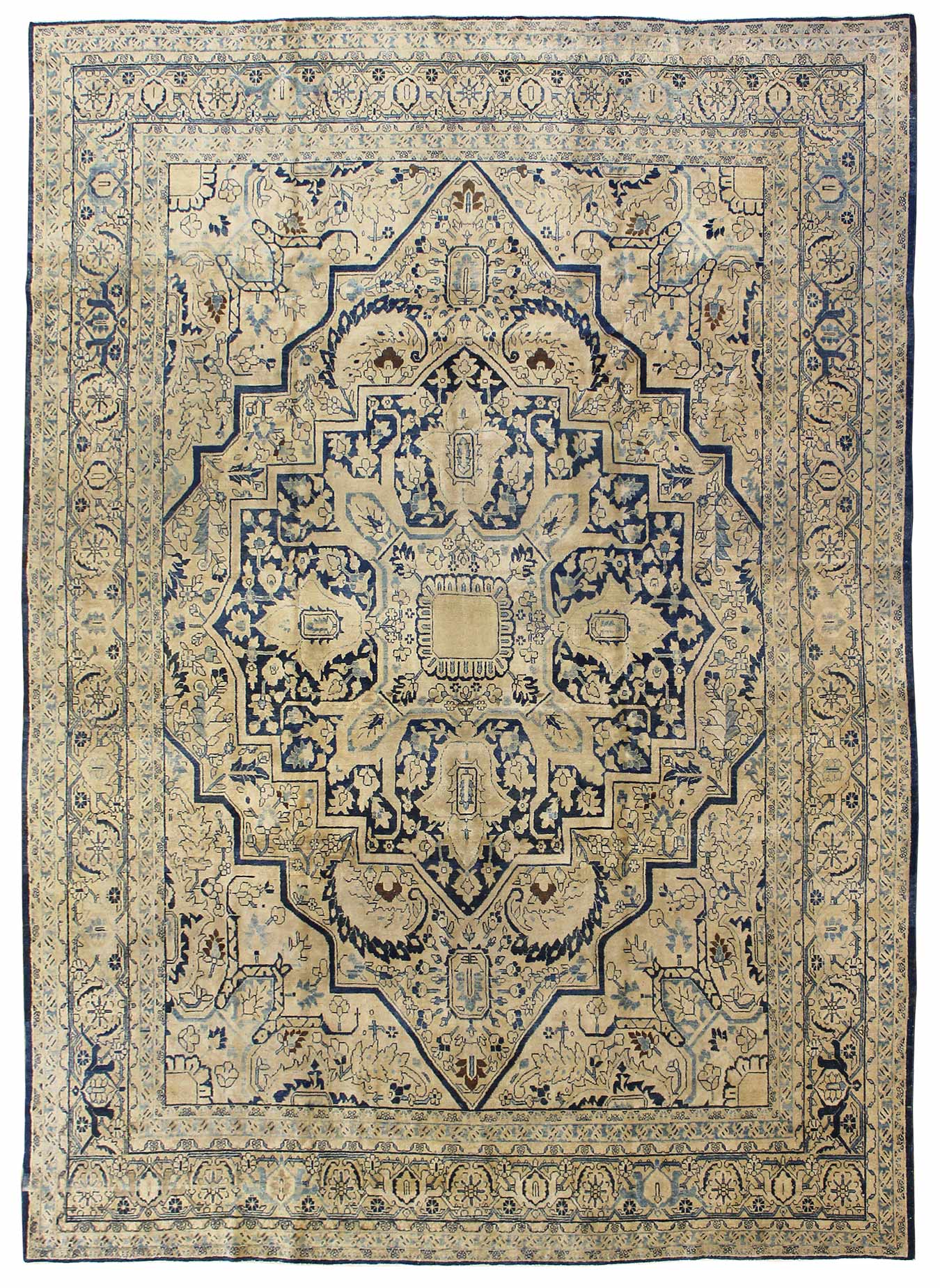 Vintage Heriz Handwoven Tribal Rug - Authentic Persian Carpet J45112 for Living Room, Bedroom & Home Decor