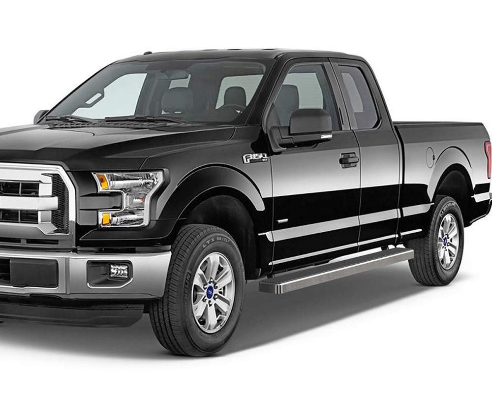 Stainless Steel Running Boards Nerf Bars Side Steps for Ford F150 2015-2025 & F250 F350 Super Duty 2017-2025 - Heavy Duty 304 Silver 5in APS - Perfect for Off-Roading and Truck Accessories Upgrade