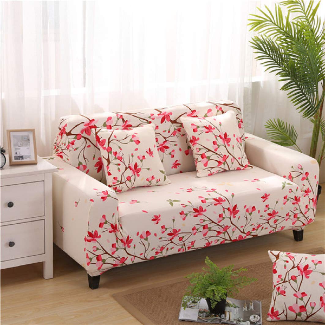 Washable Cherry Blossom Printed Sofa Cover - Elegant Sectional Couch Slipcover & Loveseat Protector for Bedroom, Living Room & Home Decor