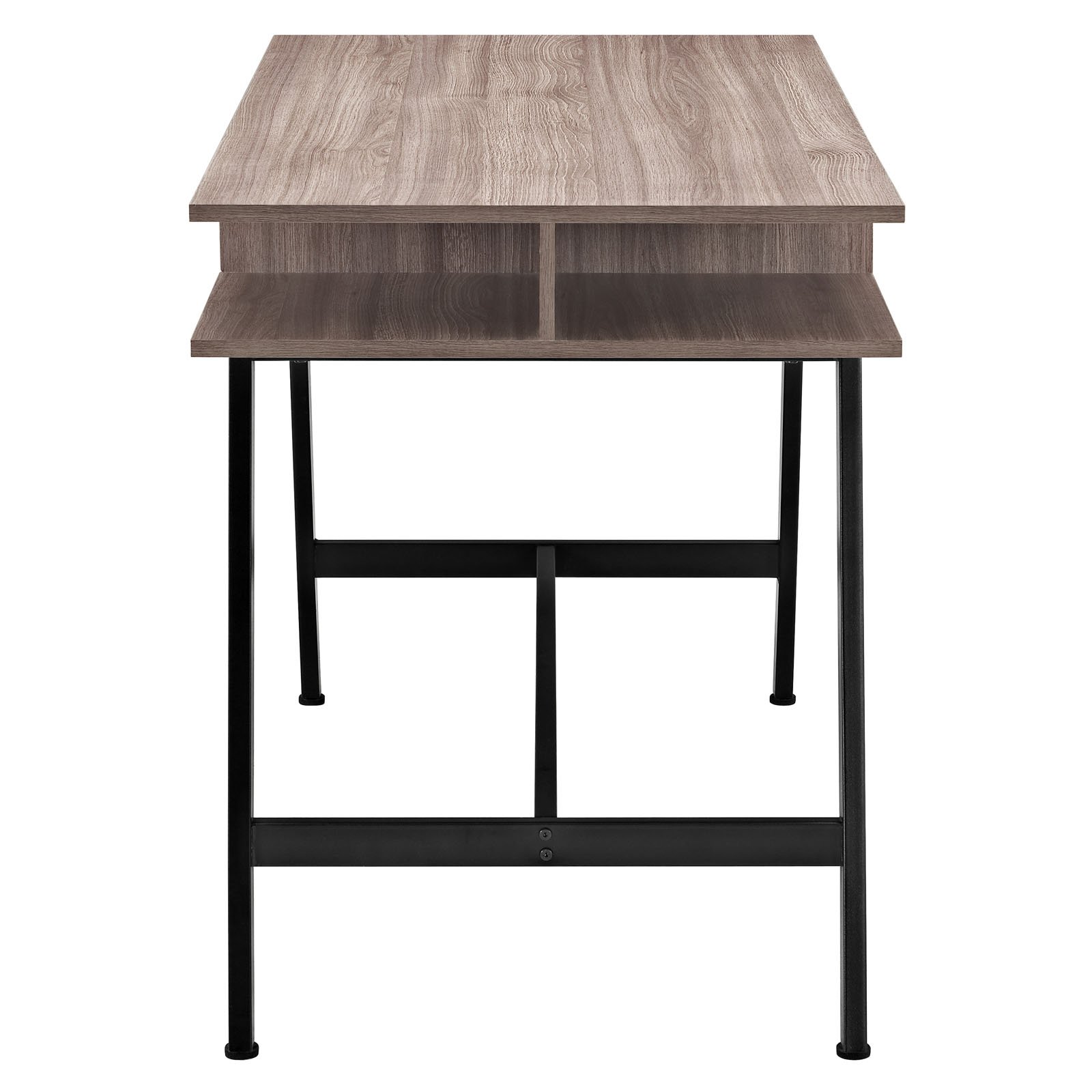 Modway Turnabout Modern Wood Grain & Metal Writing Office Desk with Storage - Birch Finish for Home Office, Study & Workspace
