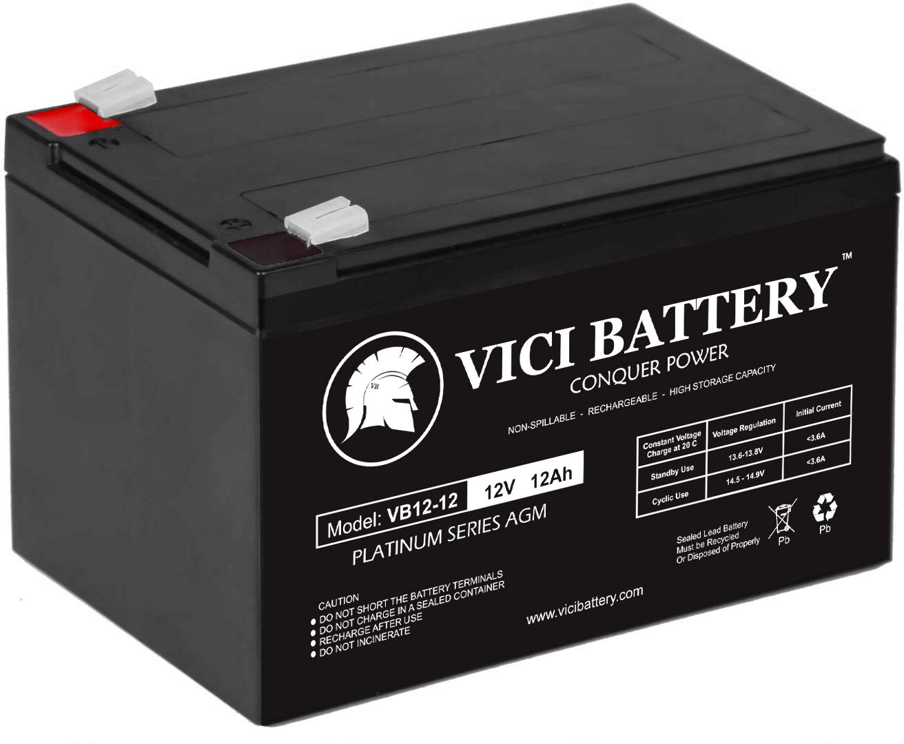 VICI 12V 12Ah Replacement Battery for APC UPS Backup Power Supply - 10 Pack - Perfect for Home Office, Computer, Router & Network Equipment Backup Power