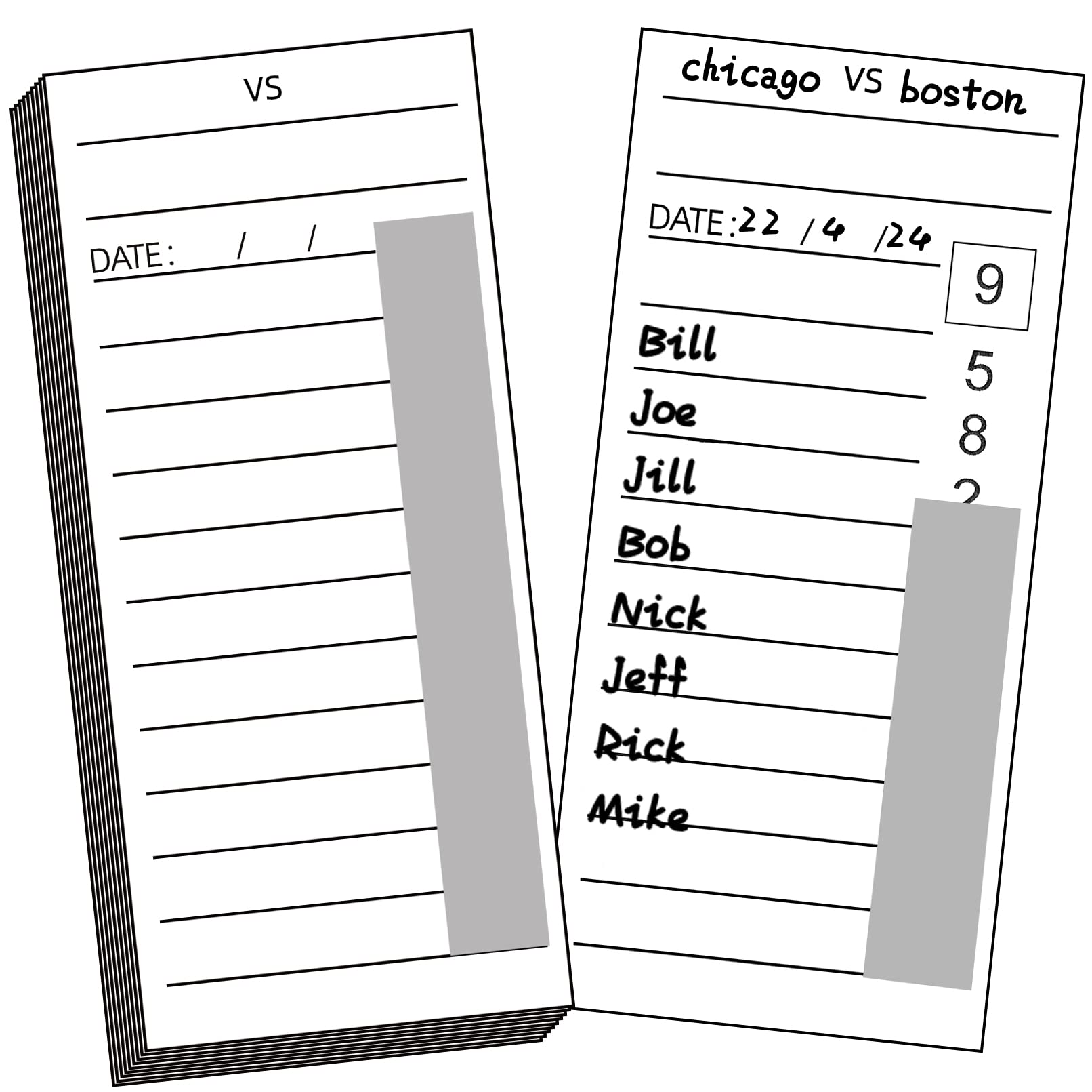Junkin 160-Piece Football Scratch Card Set - 10-Line Strip Cards for Sports Betting, Pool Games & Gambling Tickets | Perfect for Soccer Box Games, Casino Nights & Fundraising Events