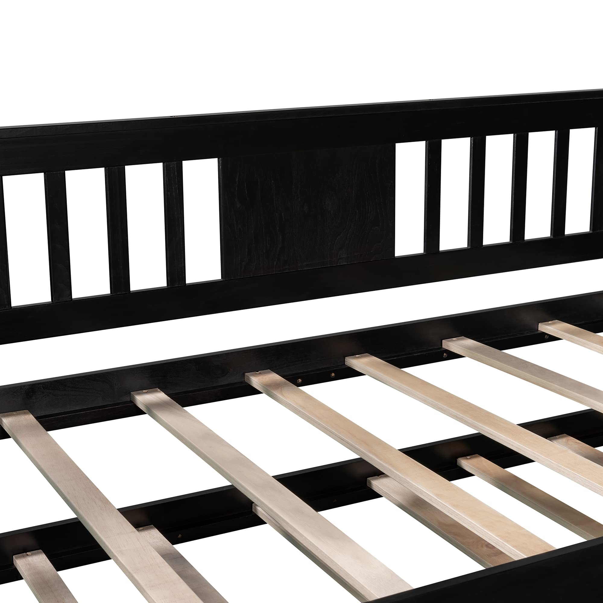 Harper & Bright Designs Twin Size Daybed with Trundle - Convertible Wooden Sofa Bed for Bedroom, Living Room & Guest Room - Sturdy Wood Platform Bed Frame for Kids, Teens & Sleepovers (Twin, Espresso) - Perfect for Small Spaces, Sleepovers & Multi-Functional Furniture Needs