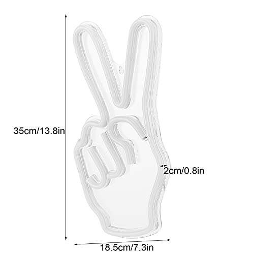 Garosa LED Peace Sign Neon Light - USB Powered Neon Sign for Bedroom, Living Room, Game Room & Kids Room Decor - Creative Victory Gesture Wall Lamp for Shelves, Cabinets & Party Decorations