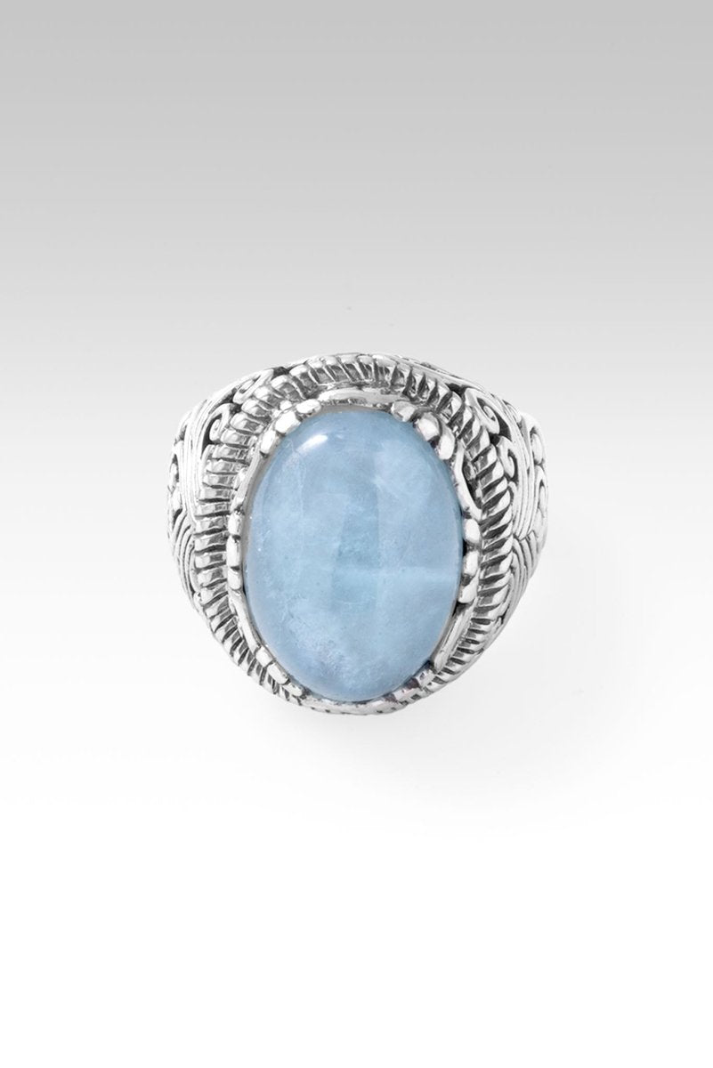 Faithful Promise Ring for Women - Genuine Aquamarine Gemstone, Sterling Silver Band - Perfect for Anniversaries, Engagements & Special Occasions