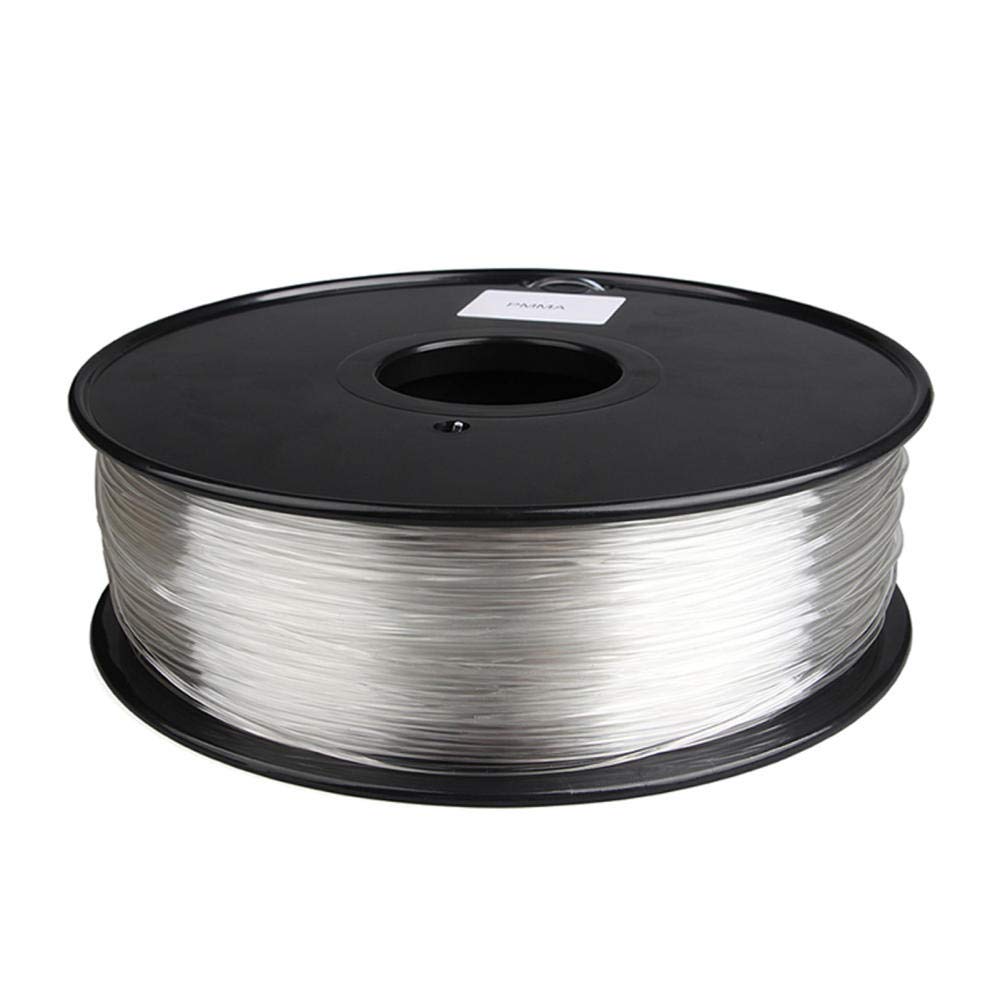 Premium PMMA 3D Printer Filament 1.75mm - High Transparency, Dimensional Accuracy +/-0.03mm, 1KG (2.2lb) Spool - Ideal for Laser Cutting, Sign Making & Industrial Prototyping