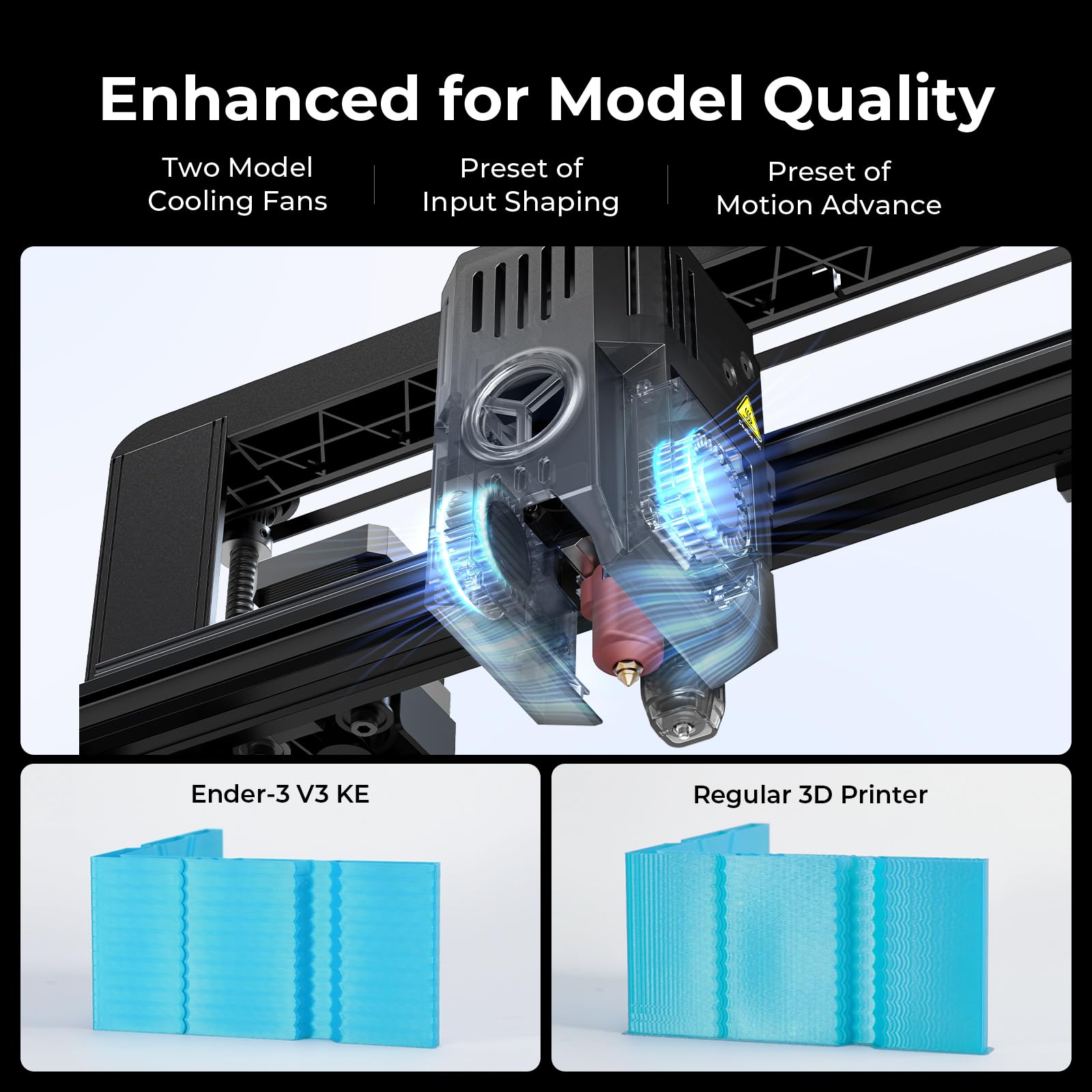 Creality Ender 3 V3 KE 3D Printer - 500mm/s High Speed, Sprite Direct Extruder, 300℃ Printing, Auto Leveling - 250x220x220mm Build Volume - Perfect for Kids, Beginners & Home DIY Projects