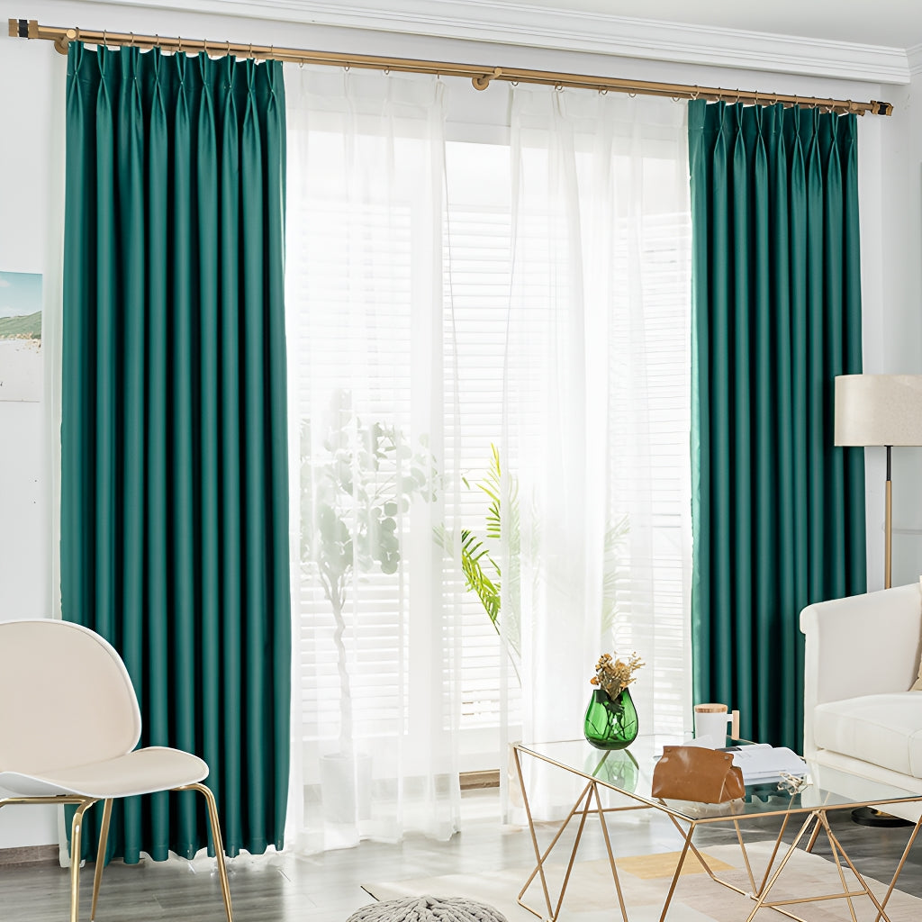 Presley Polyester Minimalist Soundproof Blackout Custom Curtains - Thermal Insulated Window Drapes for Bedroom, Living Room & Home Theater