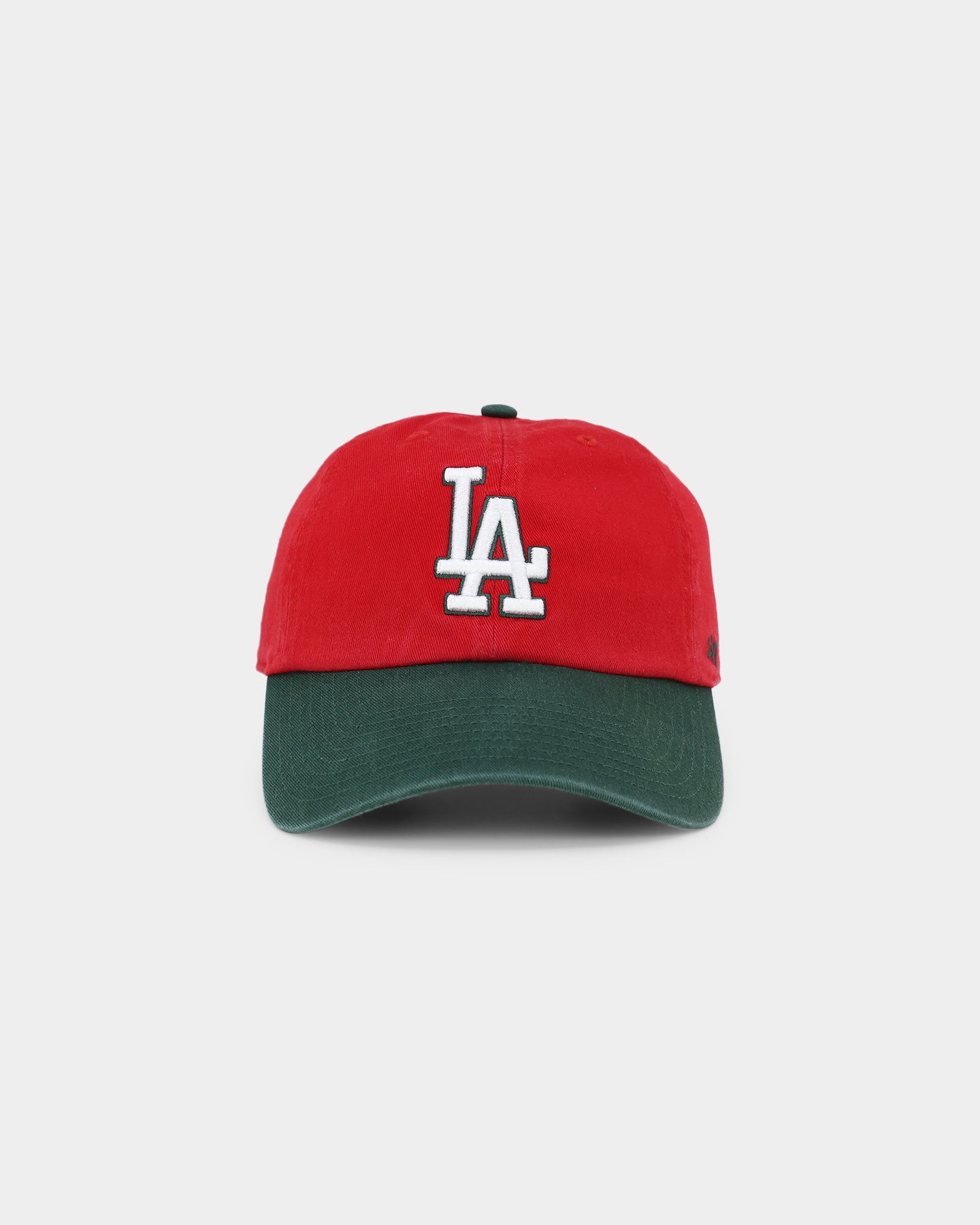 47 Brand Los Angeles Dodgers 'Scarlet Pines' Adjustable Strapback Snapback Hat - Red & Dark Green Baseball Cap for Men & Women - Perfect for Games, Tailgating & Streetwear Fashion
