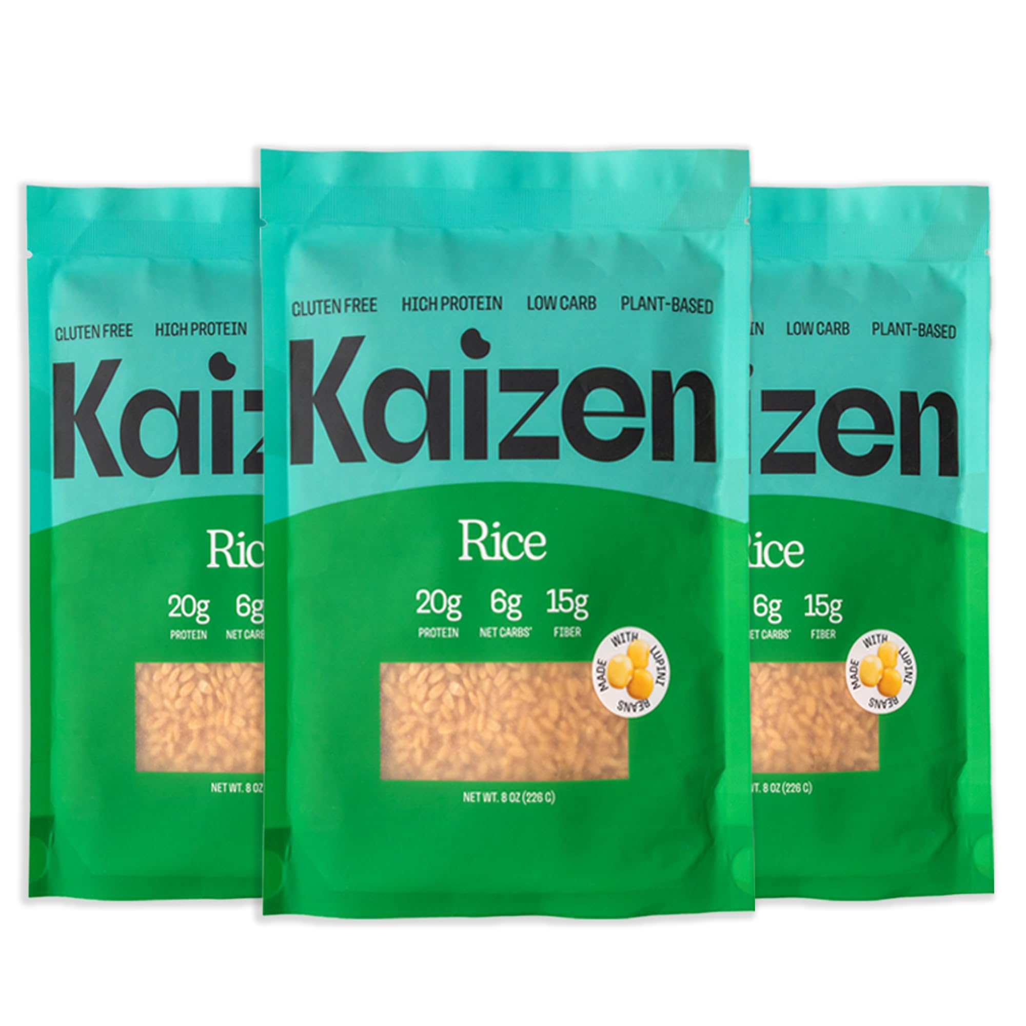 Keto Rice Low Carb - Gluten Free, High Protein (20g), Plant Based, Lupin Flour, Keto Friendly - 8oz (3 Pack) - Perfect for Keto Diet, Weight Loss & Healthy Meal Prep