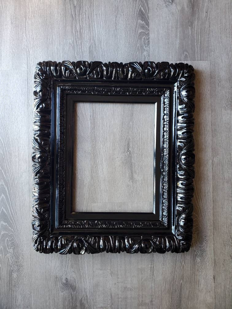 Black Baroque Picture Frames - Various Sizes for Canvas Prints, Photography & Wall Art | Elegant Home Decor Accents & Birthday Gifts | Perfect for Living Room, Bedroom & Office Wall Display
