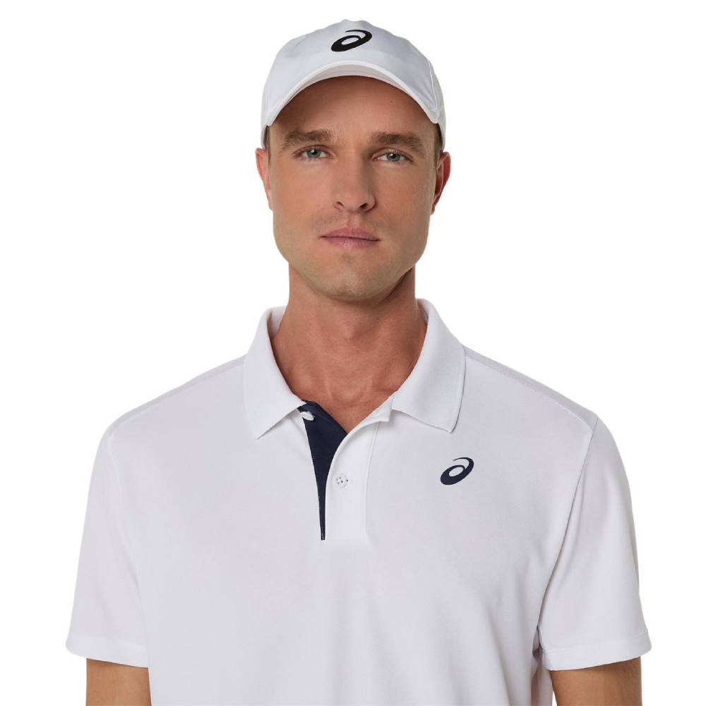 ASICS Men's Performance Tennis Polo Shirt - Breathable Quick-Dry Fabric, UPF 50+ Sun Protection - Brilliant White - Ideal for Tennis, Golf & Casual Wear