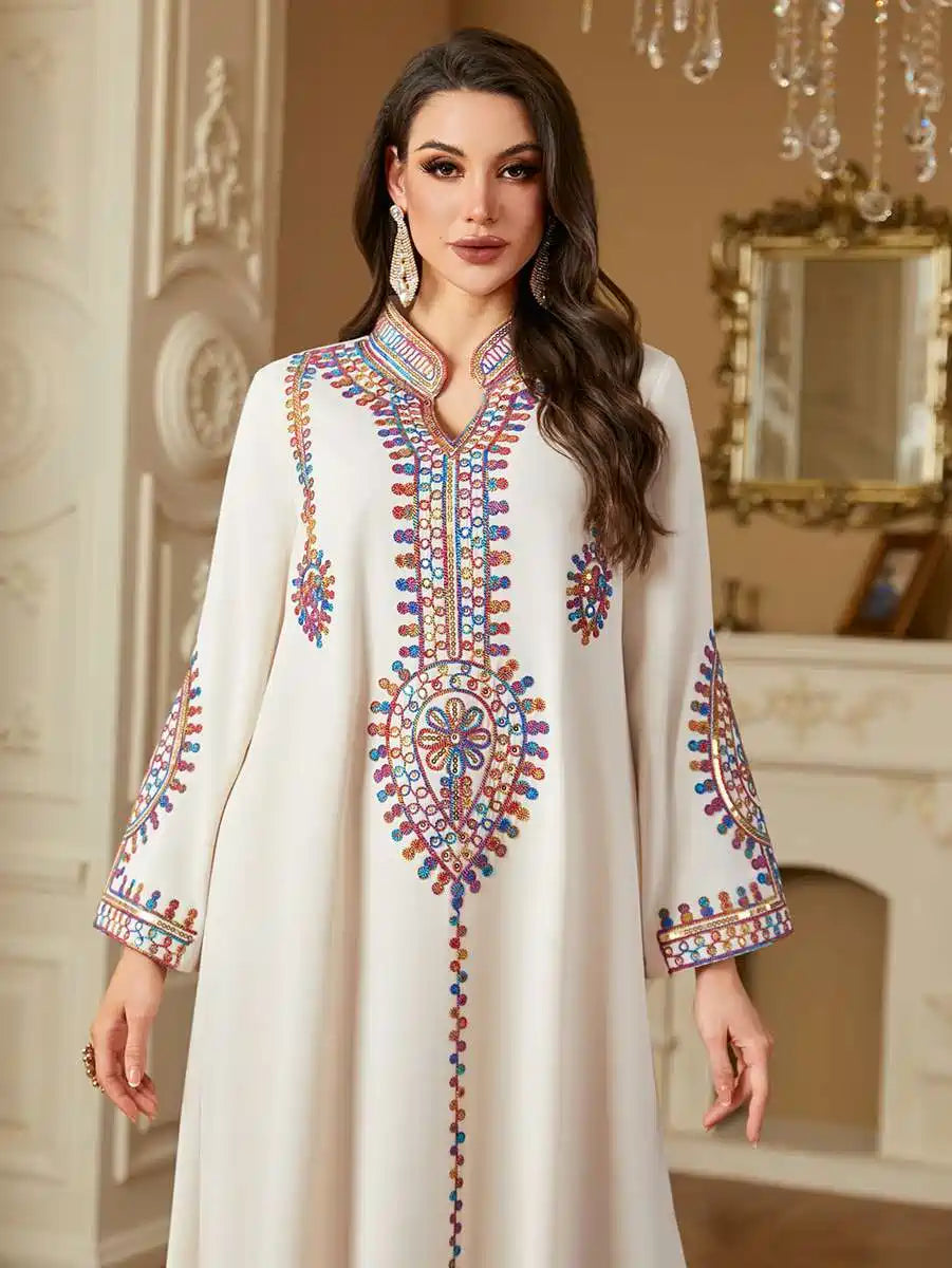 Elegant Eid Dress for Women - Embroidered Caftan Kaftan Dress #254219 | Perfect for Eid Celebrations, Weddings & Special Occasions