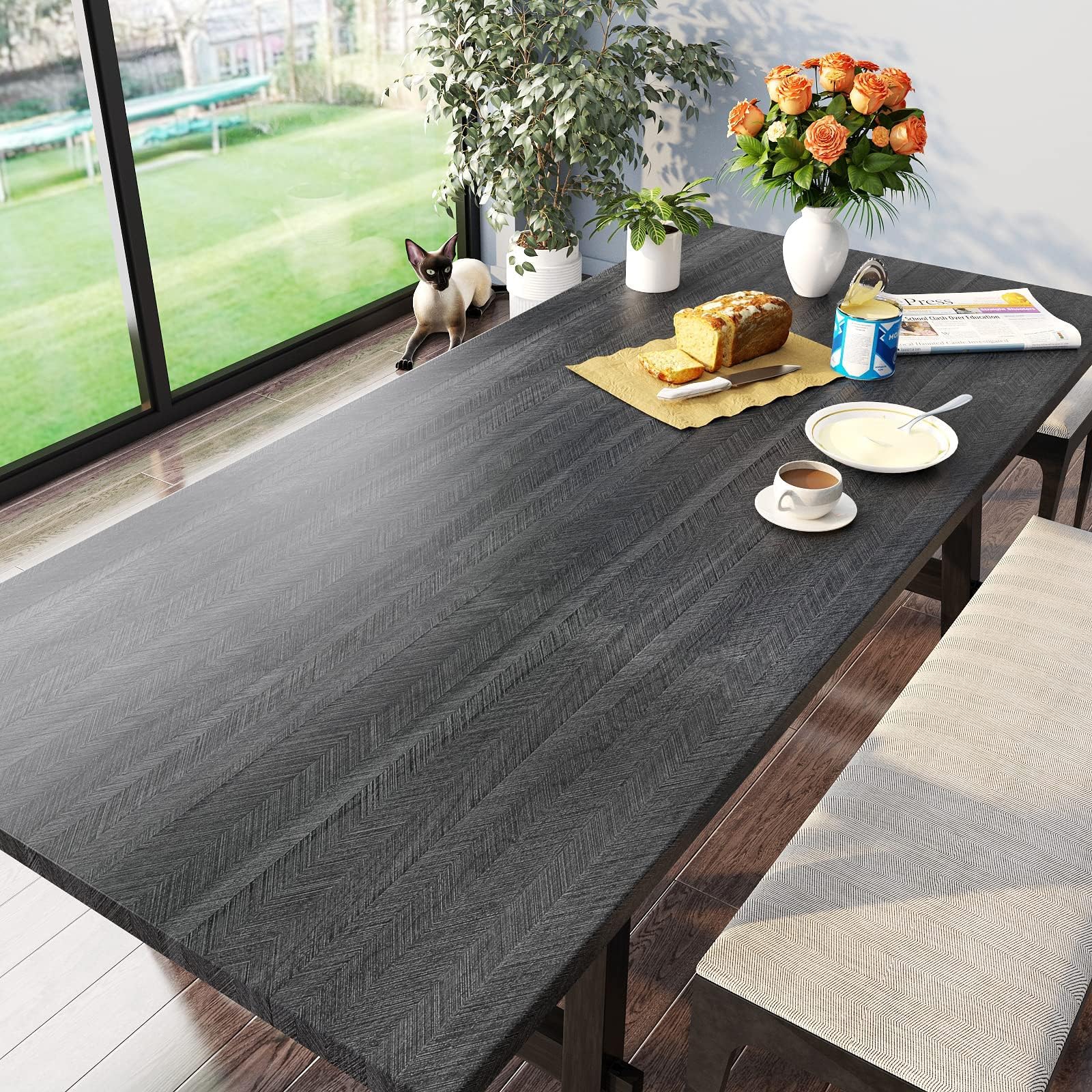 YENHOME Black Wood Contact Paper Peel and Stick 17.7